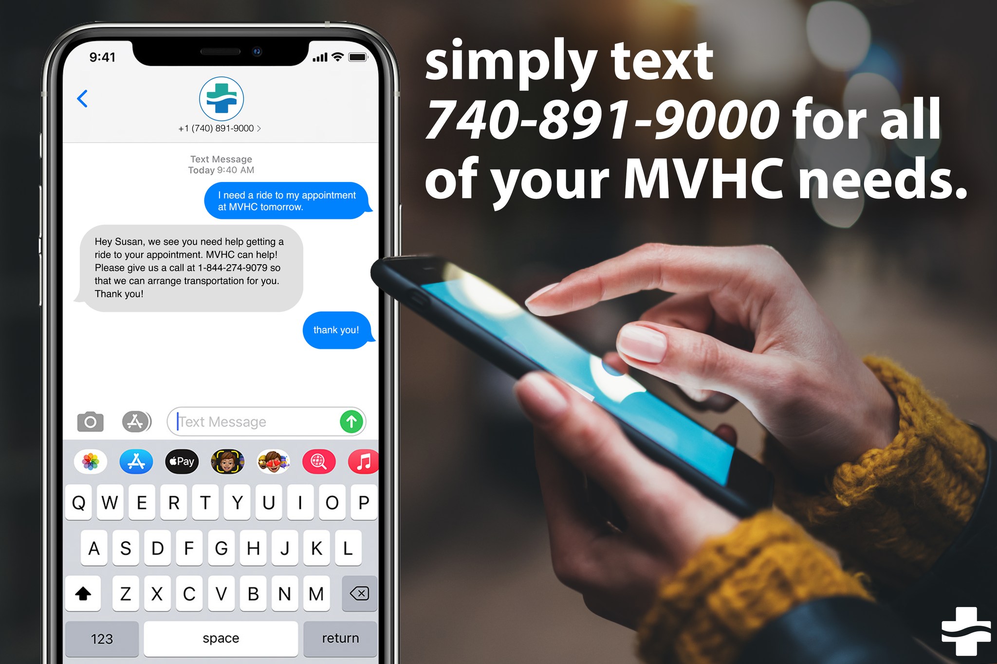 Did you know that you can text MVHC? Calling our Call Center at