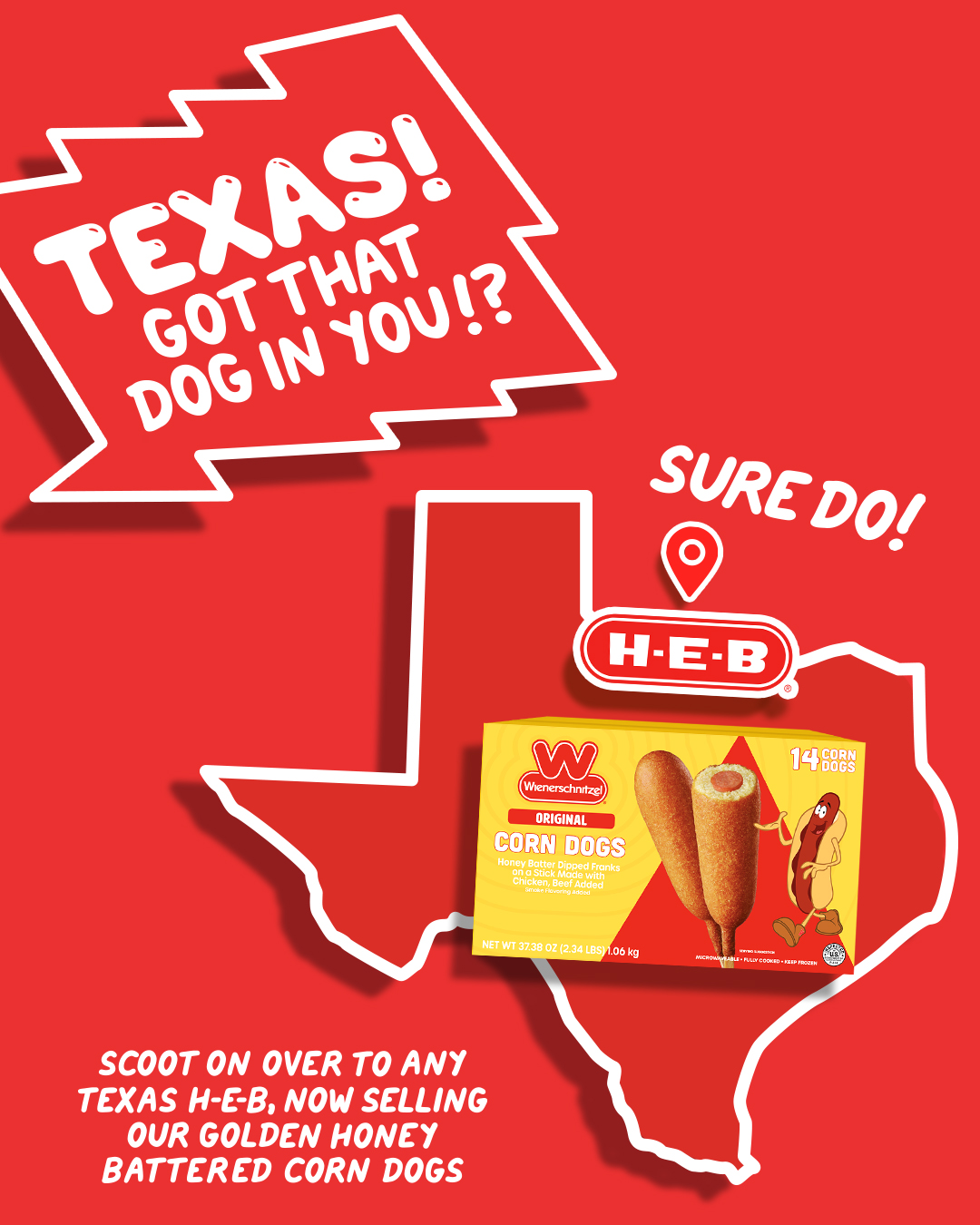 Carry that Texas pride proudly with a honey-battered corn dog in