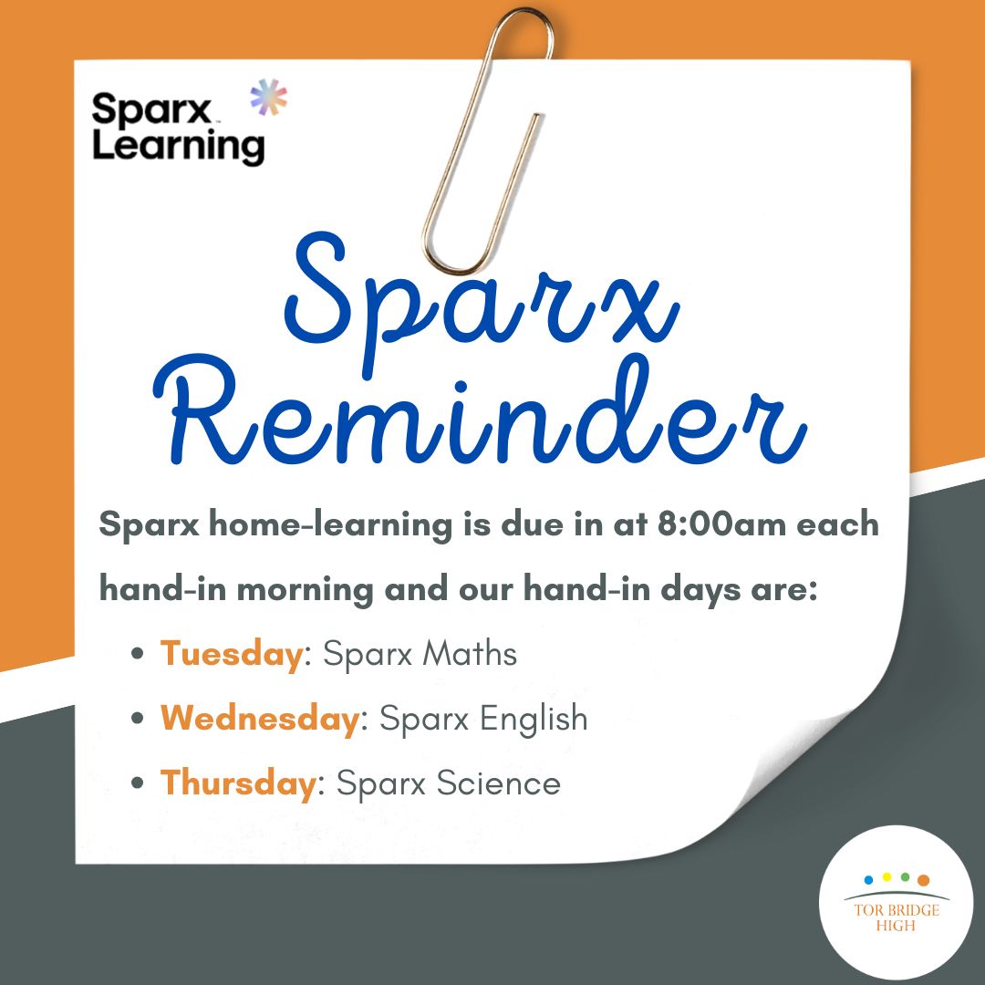 Tor - 📢Sparx Reminder📢 A reminder that 🔢Sparx Maths, 📚Sparx Reader and ...