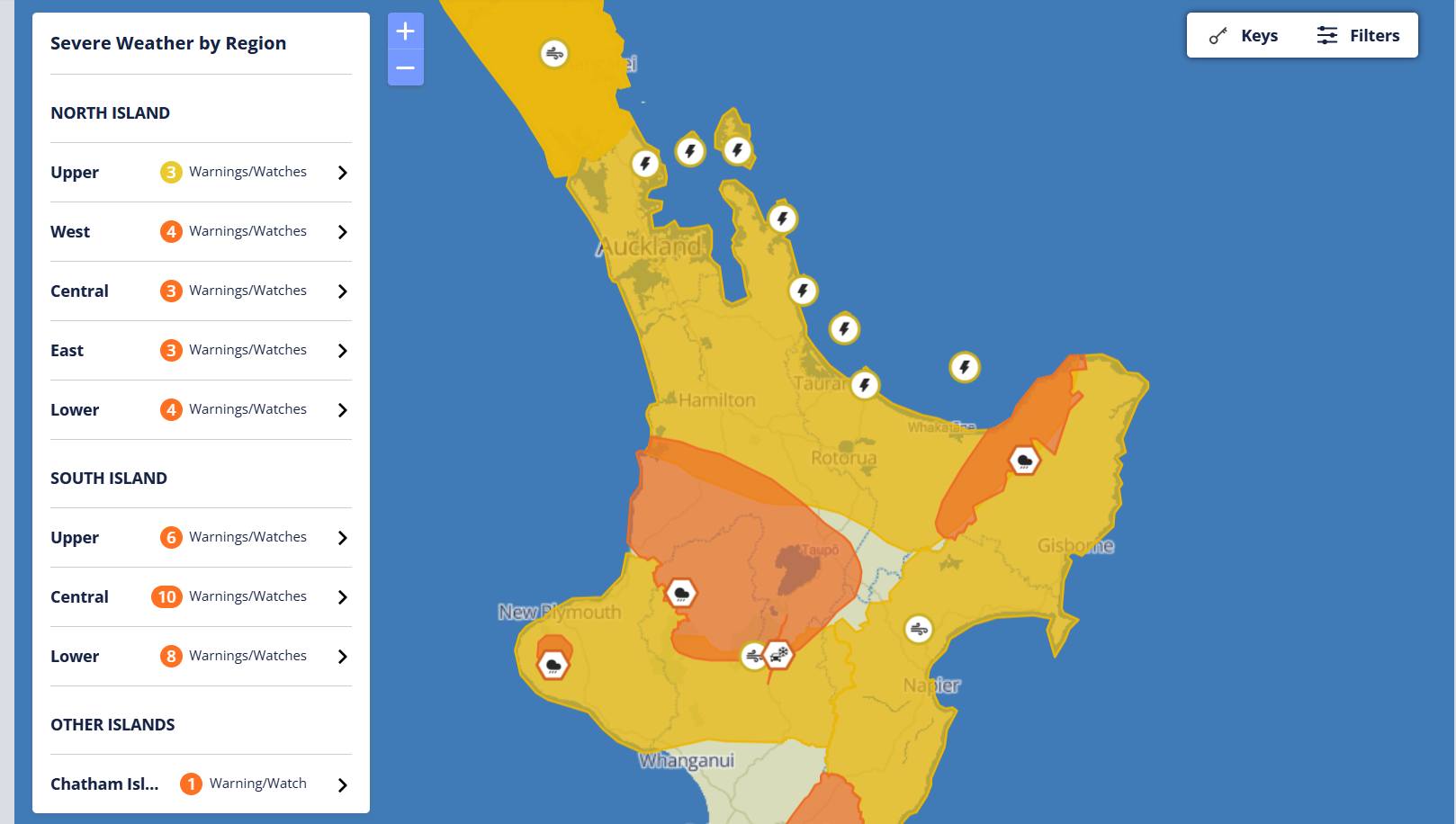 Hauraki - MetService Severe Thunderstorm Watch Issued at 8:07pm Mon 27 ...