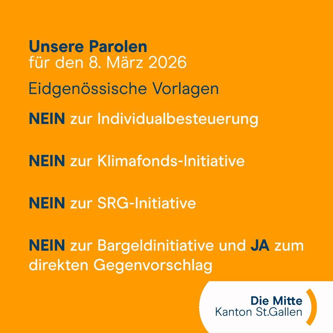 Unsere Parolen für die... - Die Mitte Kanton St.Gallen | Facebook
