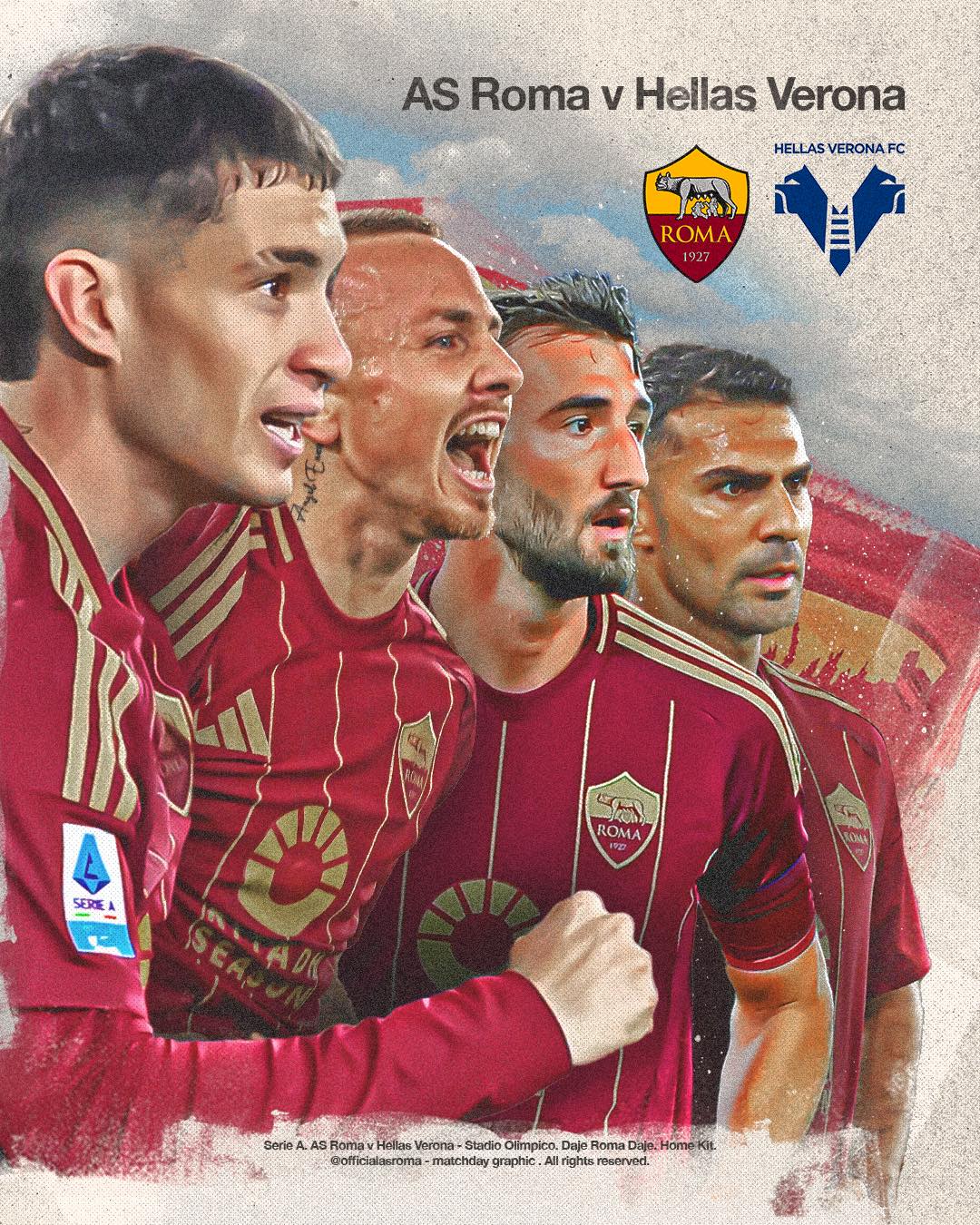 AS Roma - 🟨 MATCHDAY 🟥 ⏰ 20:45, #RomaVerona 🐺 DAJE ROMA DAJE! #ASRoma ...