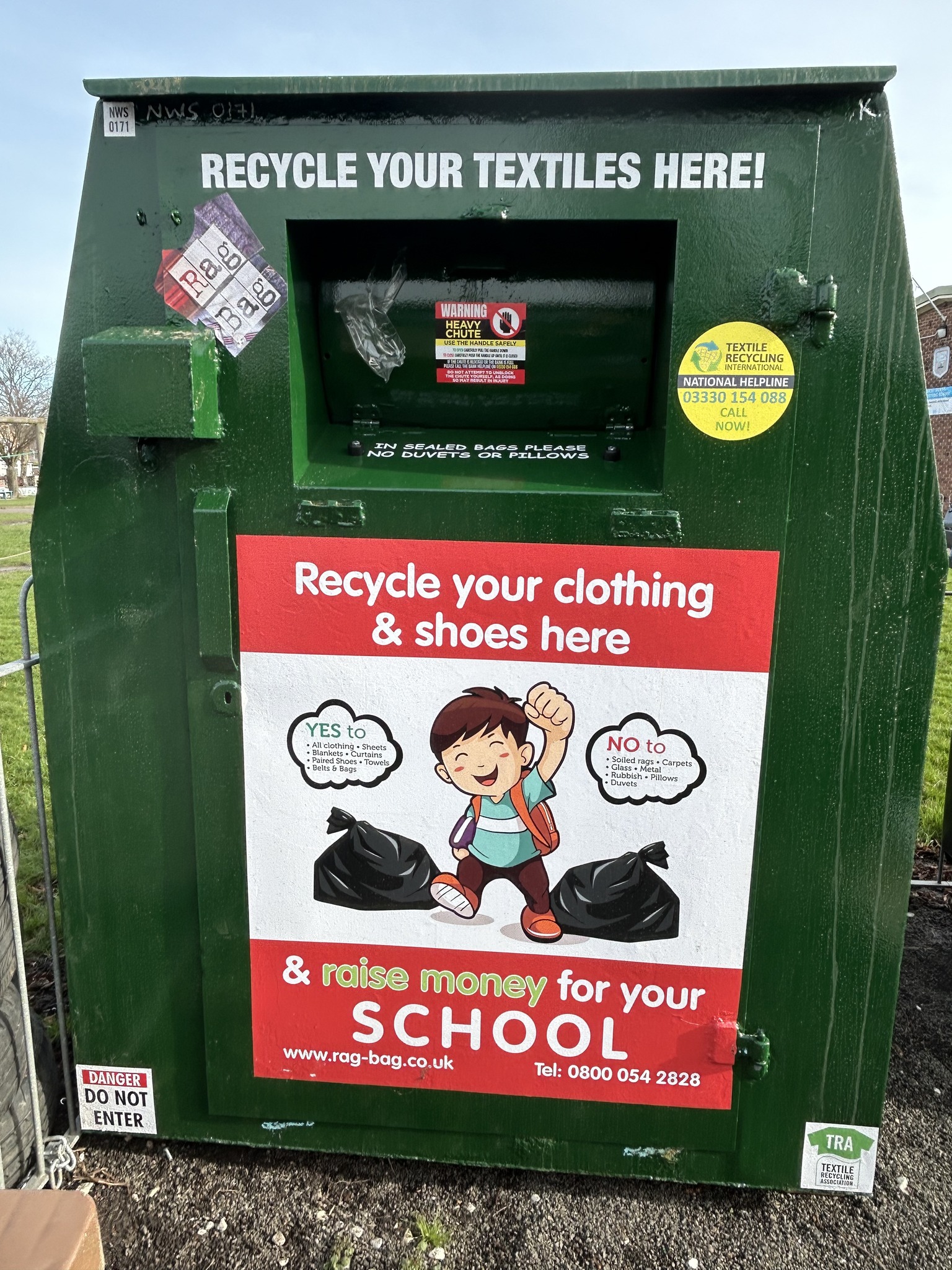 Moray - ♻️Our shiny new rag bin has arrived♻️ It is now in the car-park ...