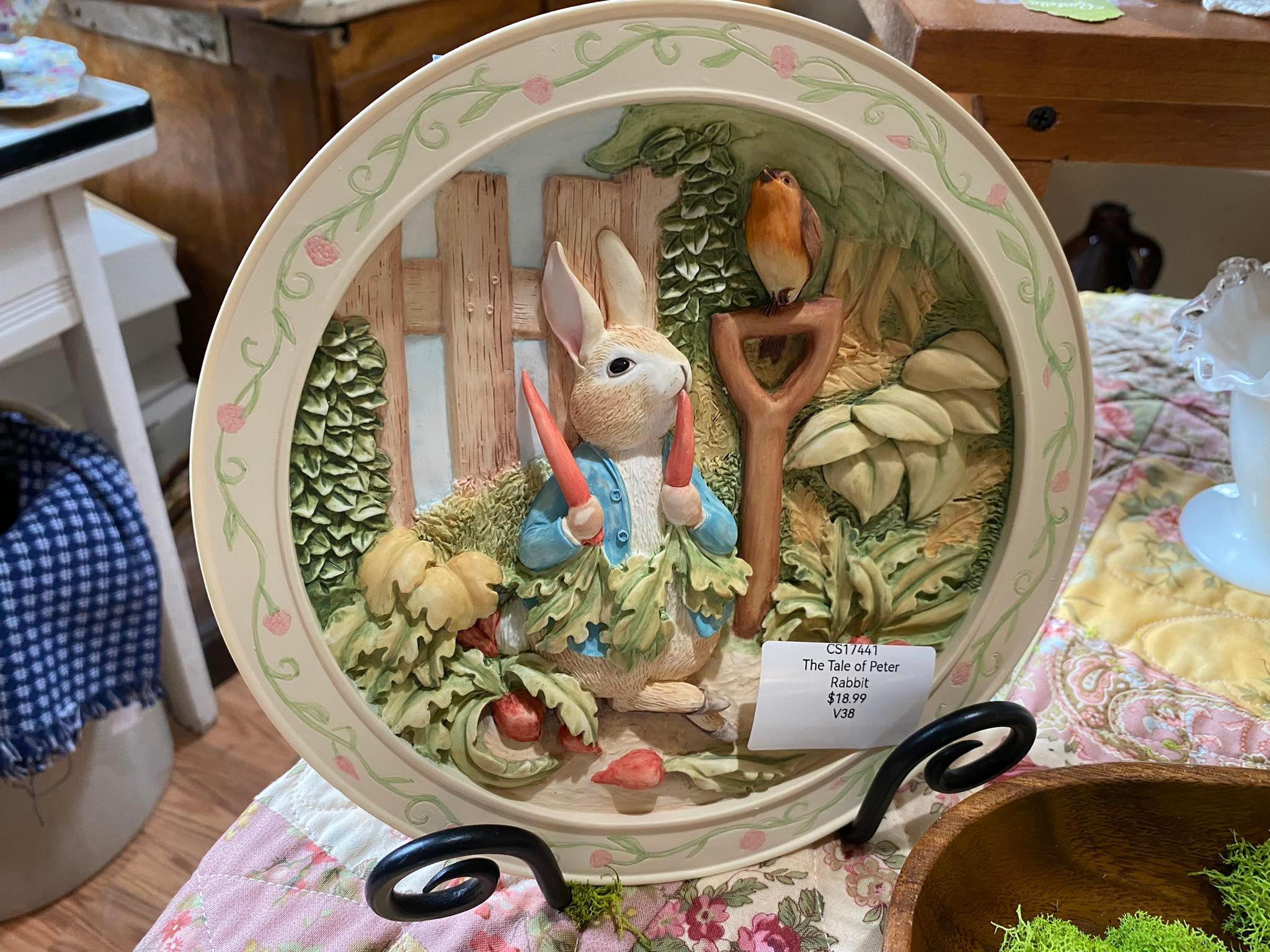 Wedgwood Beatrix Potter Peter Rabbit 1989 Birthday Plate. The