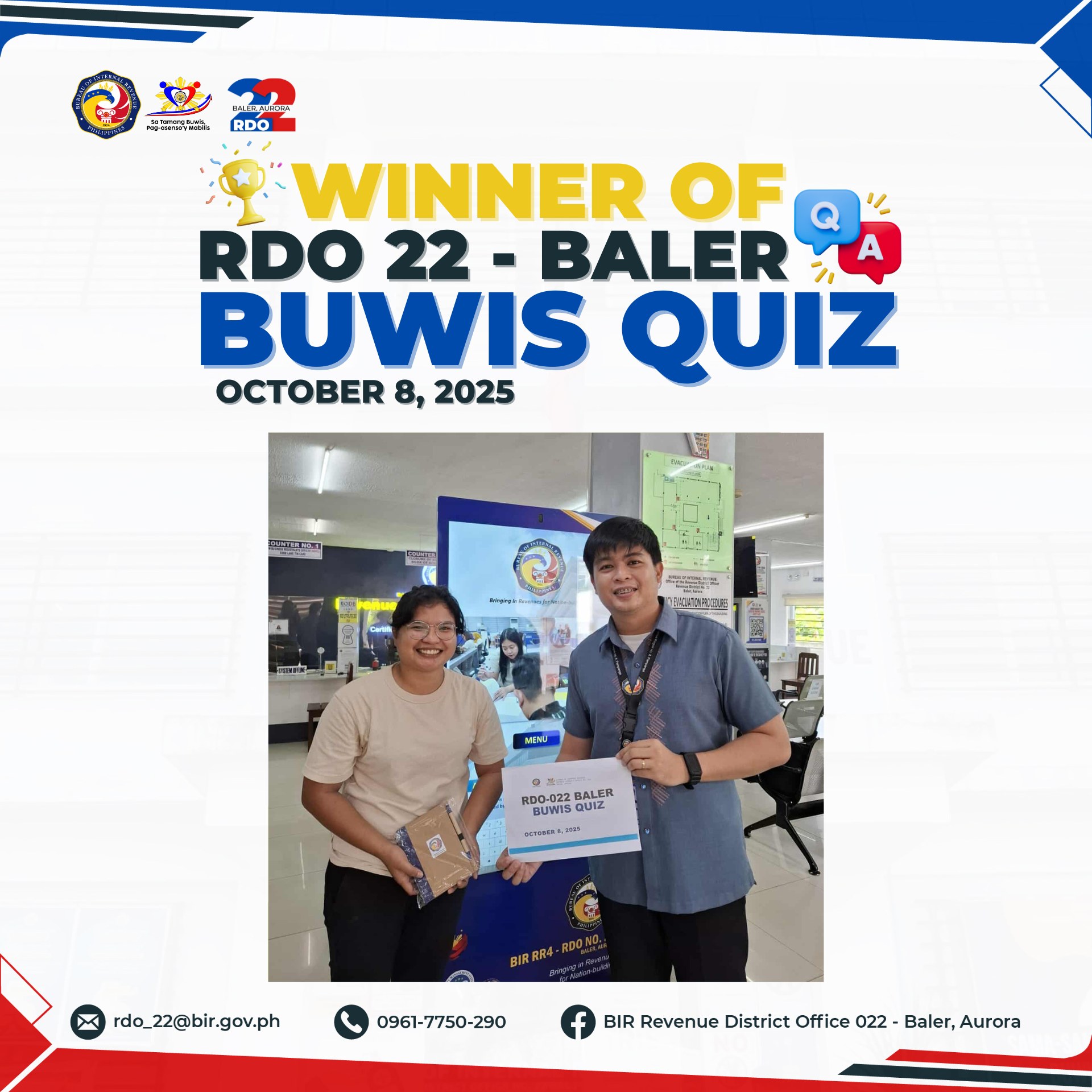 BIR - 🏆 𝐁𝐔𝐖𝐈𝐒 𝐐𝐔𝐈𝐙 𝐖𝐈𝐍𝐍𝐄𝐑𝐒 𝐎𝐅 𝐓𝐇𝐄 𝐃𝐀𝐘 🏆 Congratulations to the winners ...