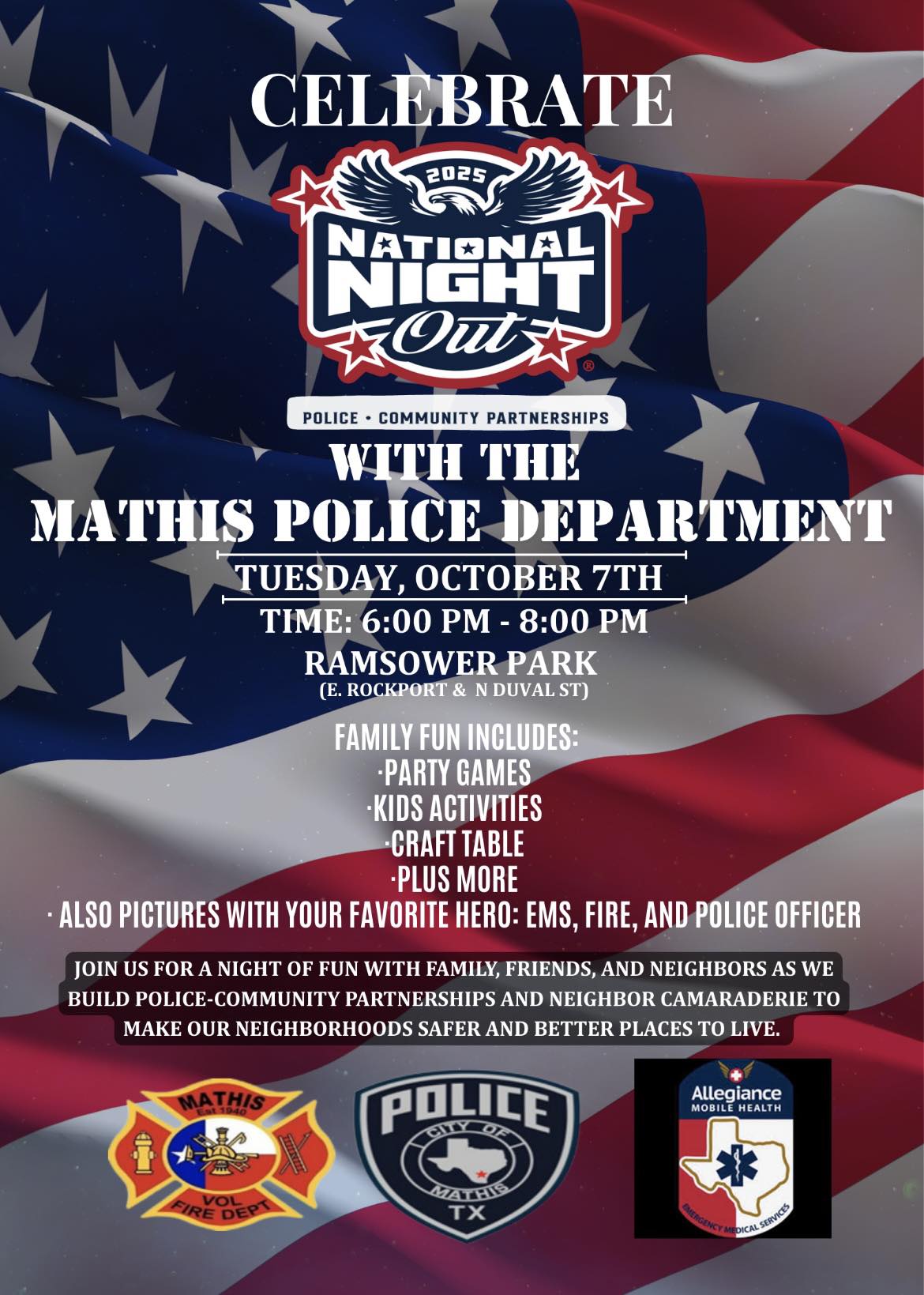 Join the Mathis Police Department... - 97.5 KFTX REAL COUNTRY | Facebook