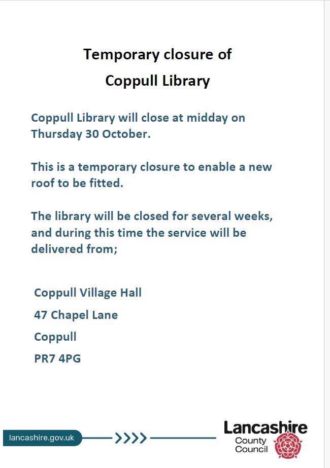 Please note the opening hours... - Friends Of Coppull Library | Facebook