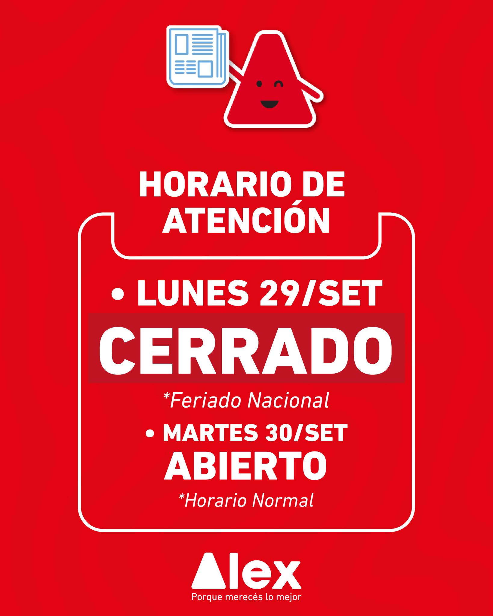 ALEX Paraguay - 📢 Aviso importante: Este lunes 29 de... | Facebook