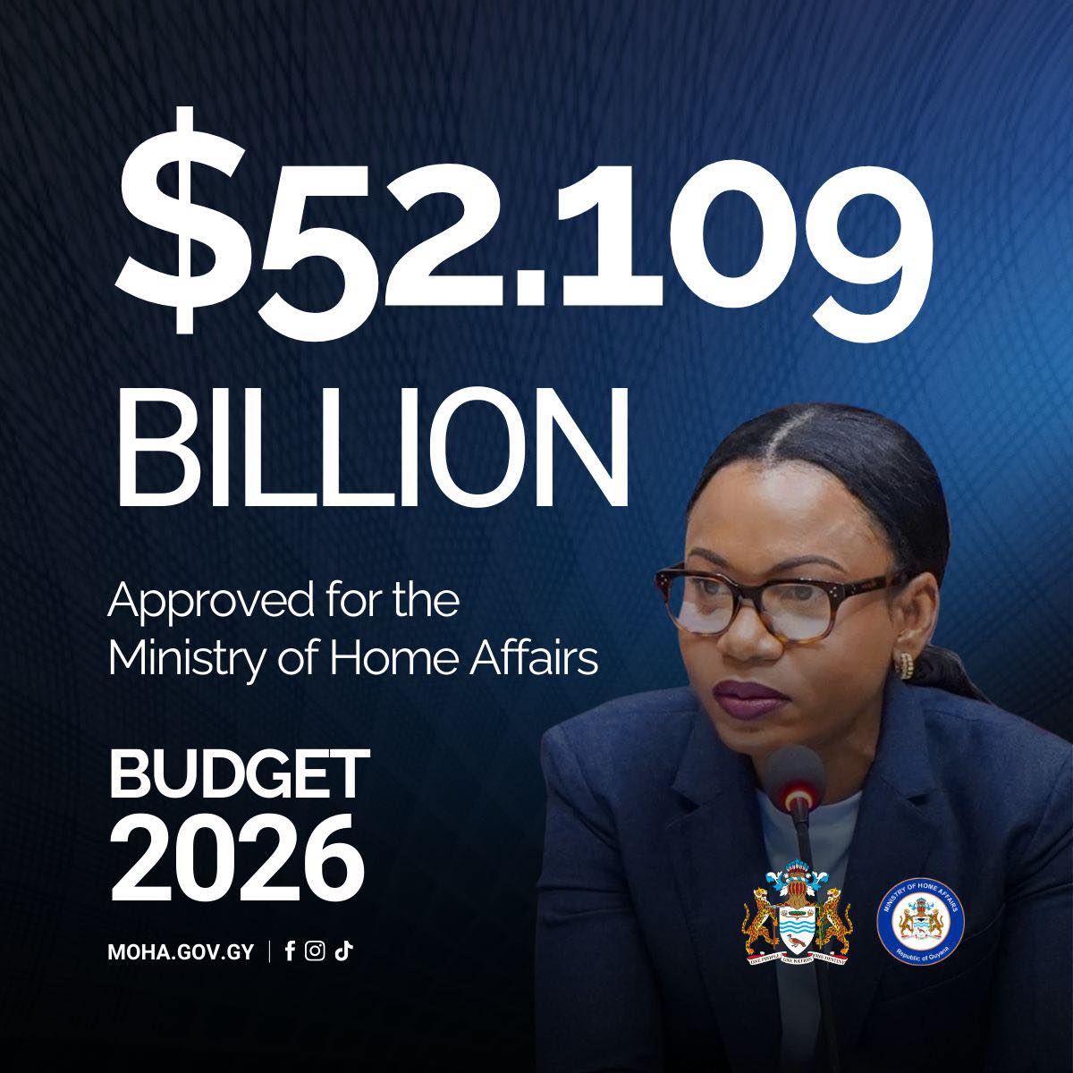 BUDGET 2026 | Estimates... - Ministry of Home Affairs- Guyana | Facebook