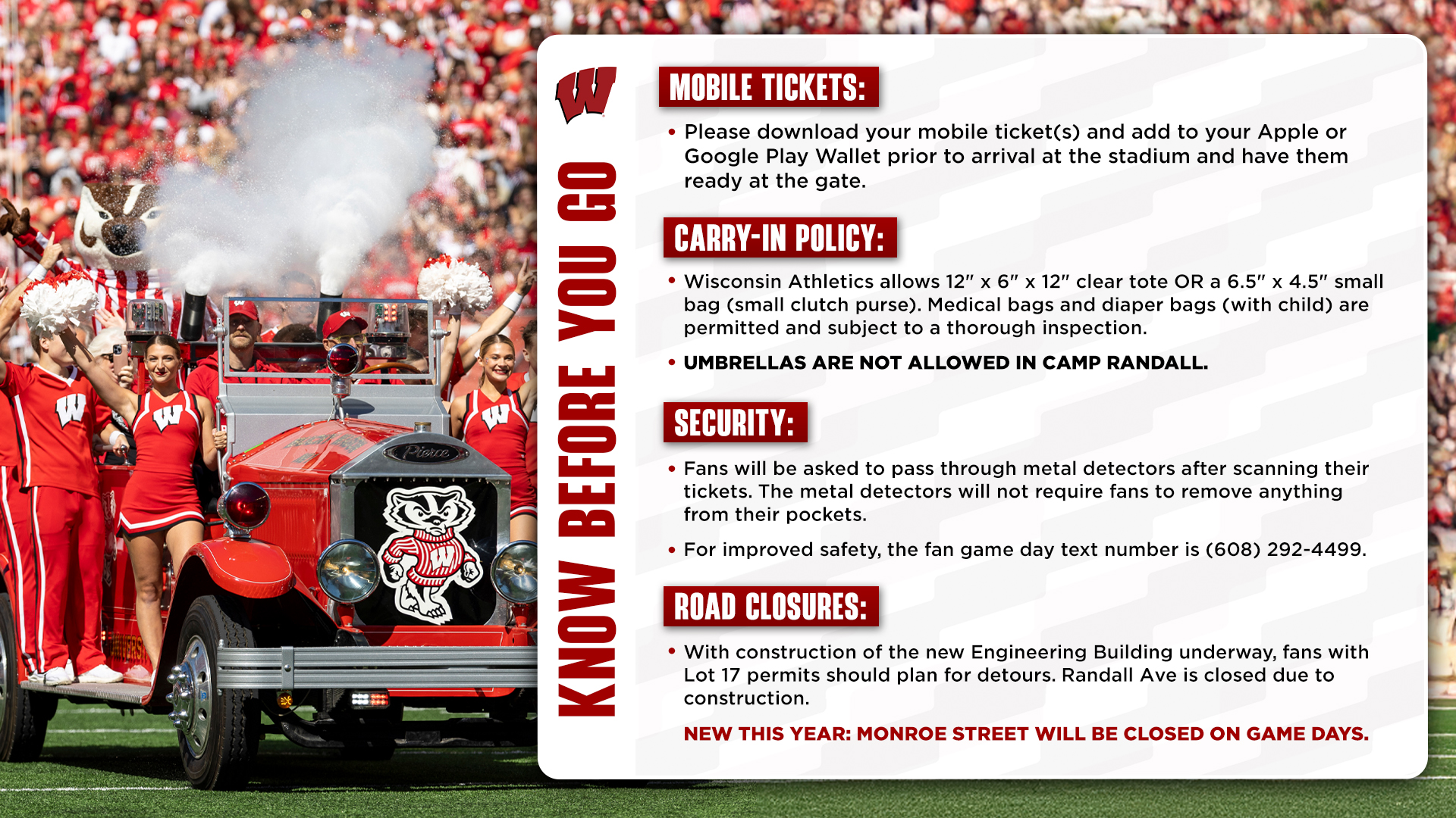 Wisconsin - Be game day ready when Wisconsin Football takes the 