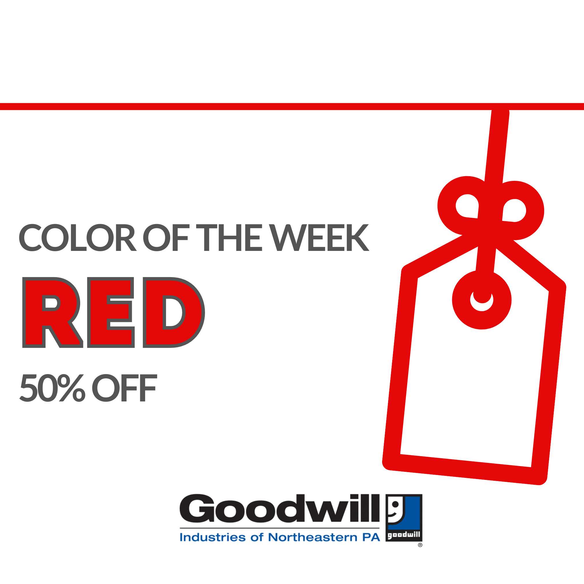 Goodwill - This week's 50% off color of the week is 🔴RED🔴 # ...