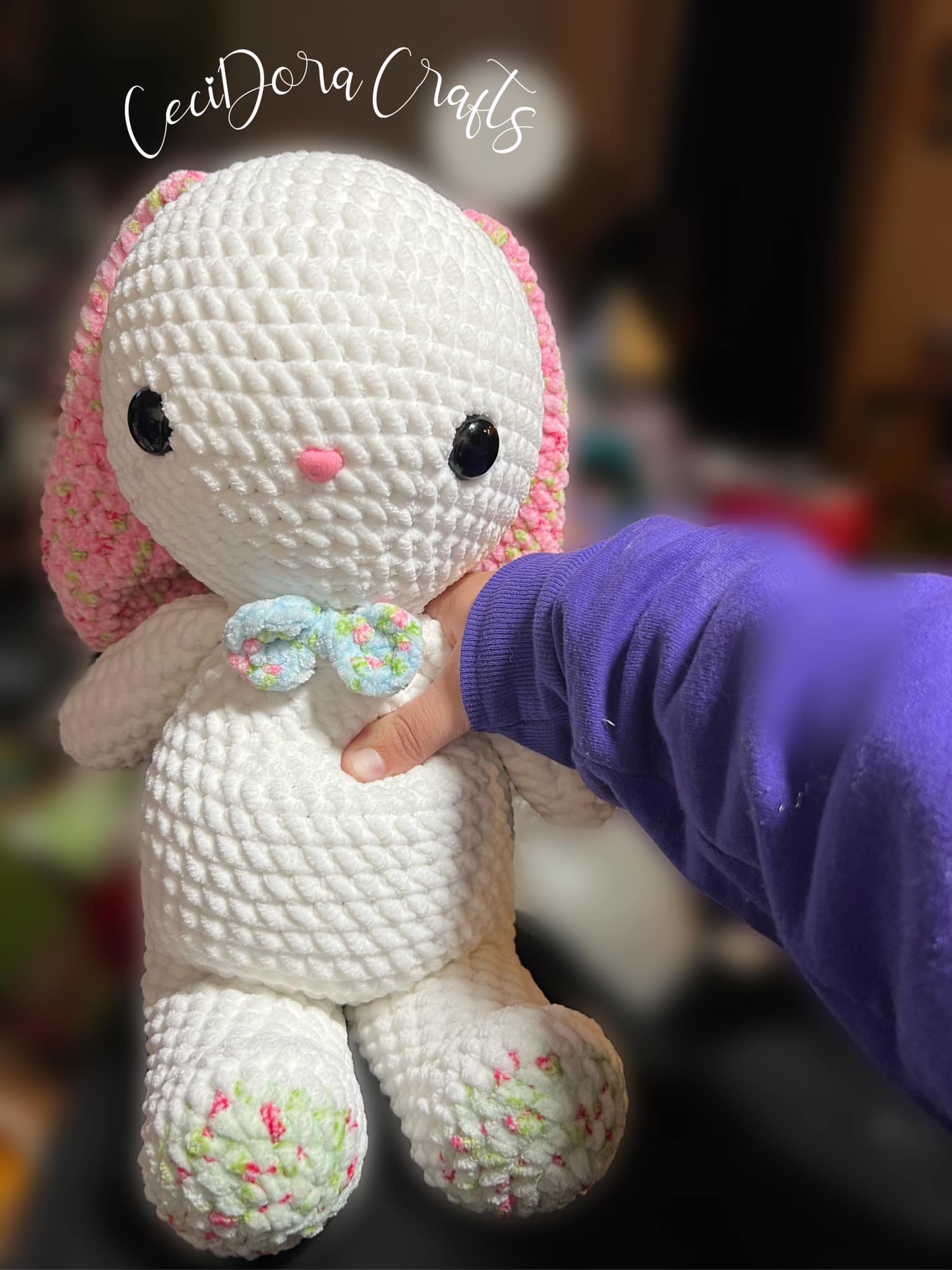 廃盤　新品　 Blossom Beige Bunny 青　花柄 Small beige blossom bunny with blue floral ears?