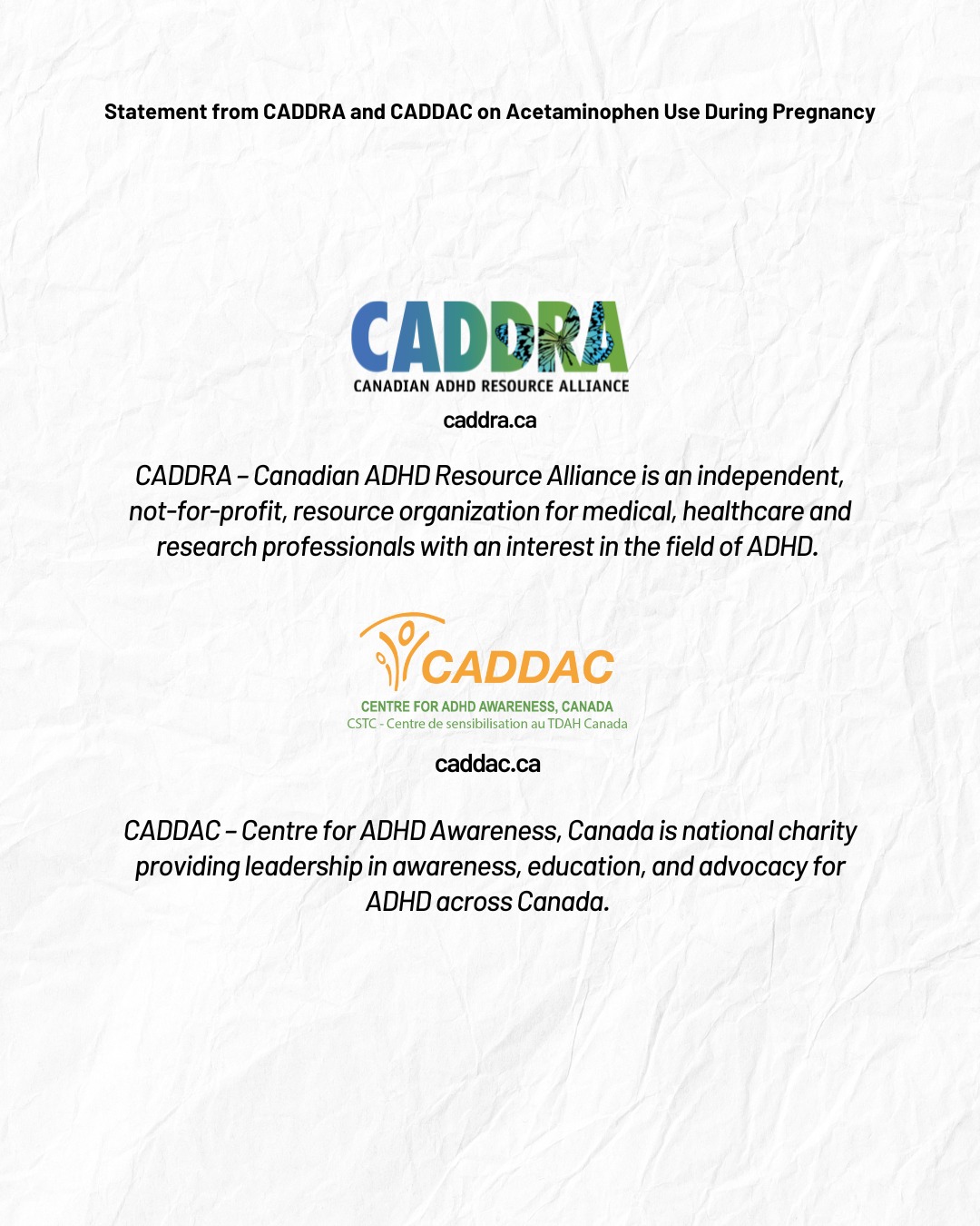 The Centre... - Centre for ADHD Awareness, Canada - CADDAC | Facebook