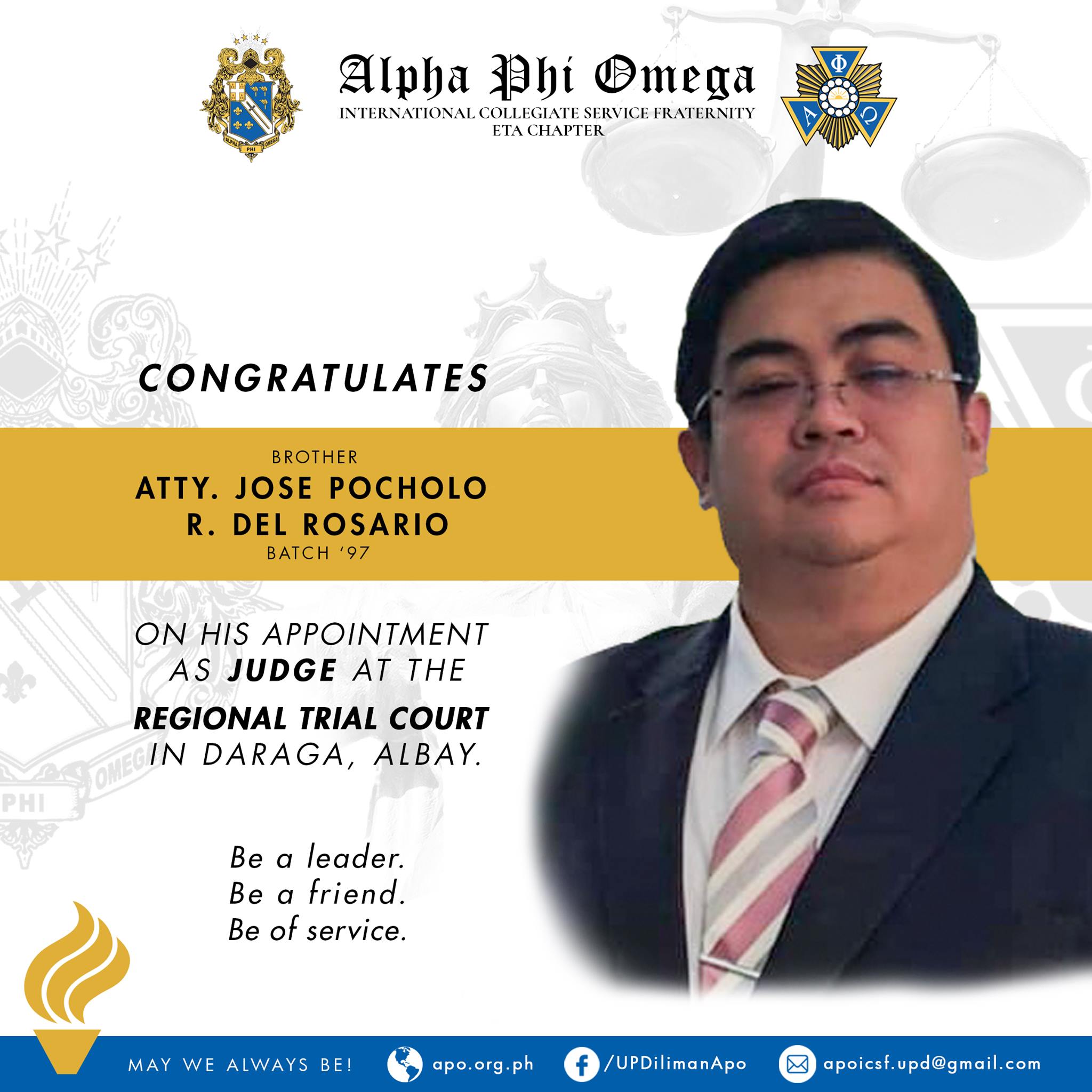 Alpha - We congratulate Brod Atty. Jose Pocholo 
