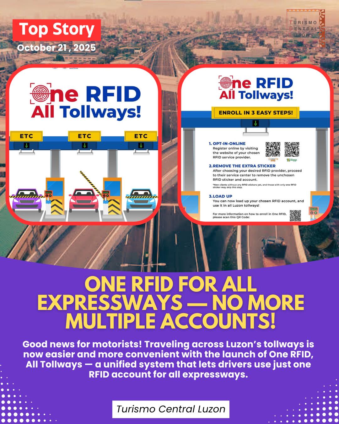 ONE RFID FOR ALL EXPRESSWAYS — NO... - Turismo Central Luzon | Facebook
