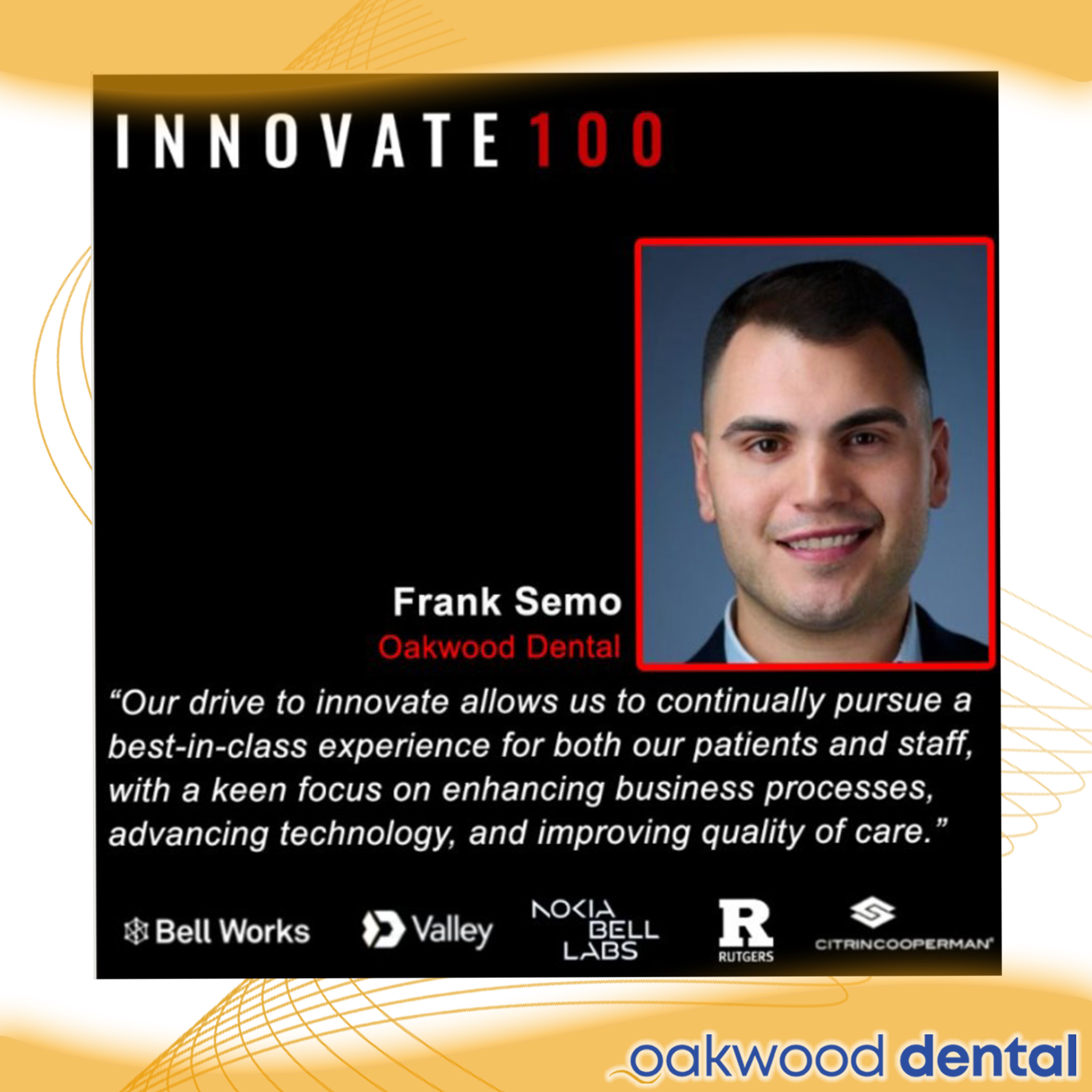 Oakwood - We are incredibly proud to share that our COO, Frank Semo ...