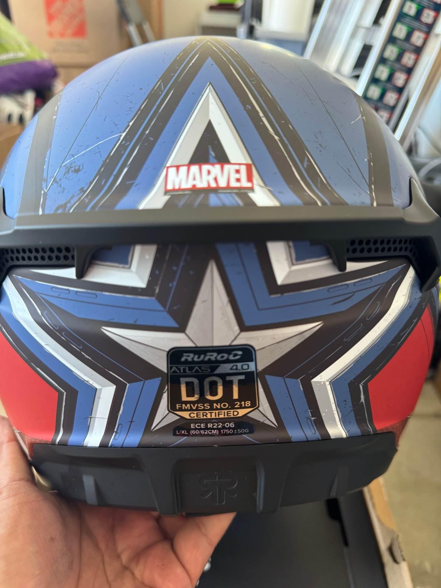 captain america motorcycle helmet for sale VX38 MX Adult American / Gloss scratch coating Ruroc Motorcycle Helmet Atlas 4.0
