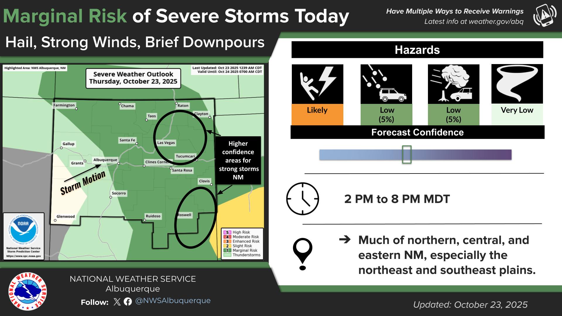 US - chart shows a large marginal risk area for strong storms today in ...