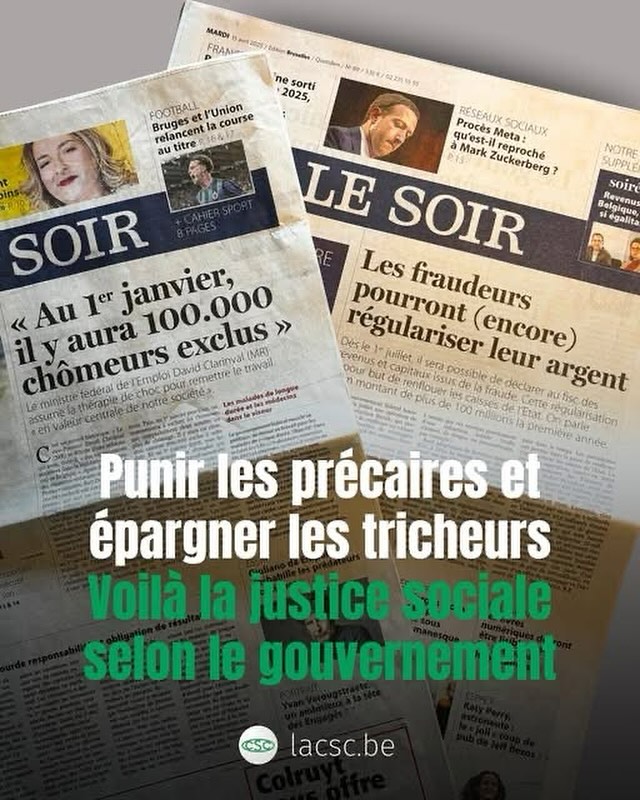 Csc - ⚠️ Punir les précaires, épargner les tricheurs: voilà la ...