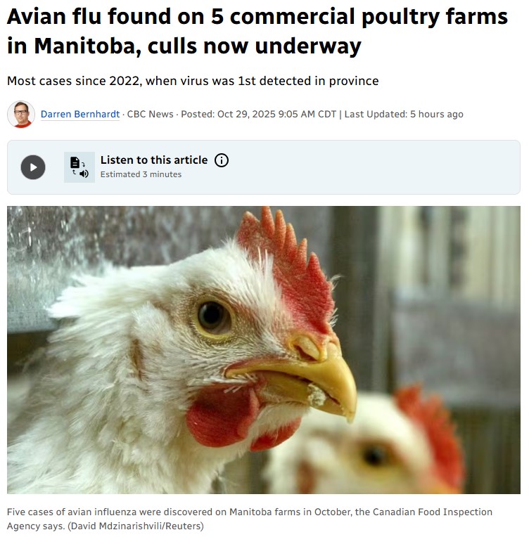 CETFA - Avian flu has been detected in five Manitoba commercial poultry ...