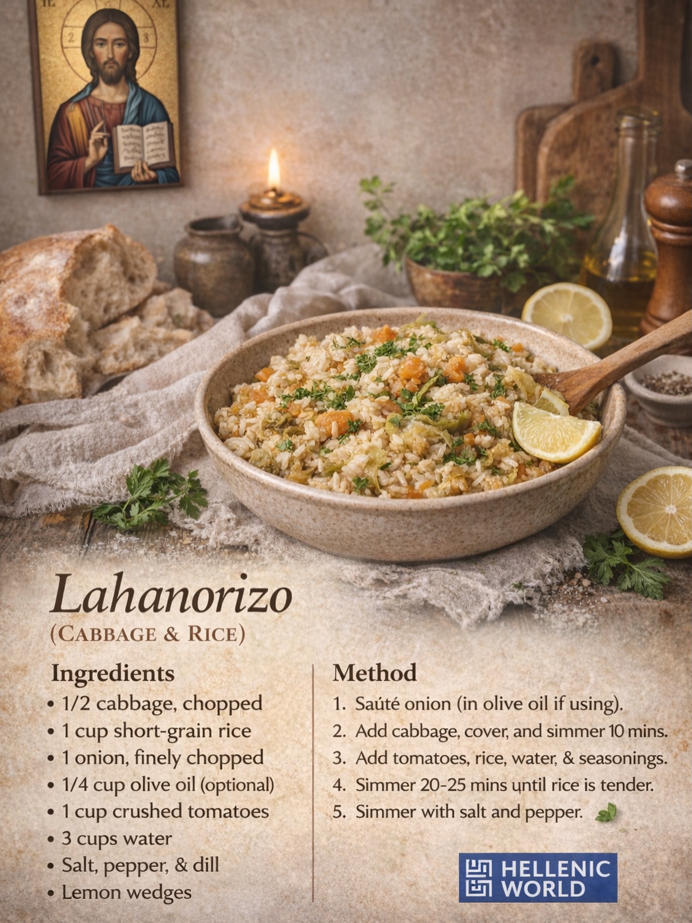 Hellenic - 🥬 Lahanorizo (Cabbage & Rice)🇬🇷♥️ A humble Lenten meal ️ ...