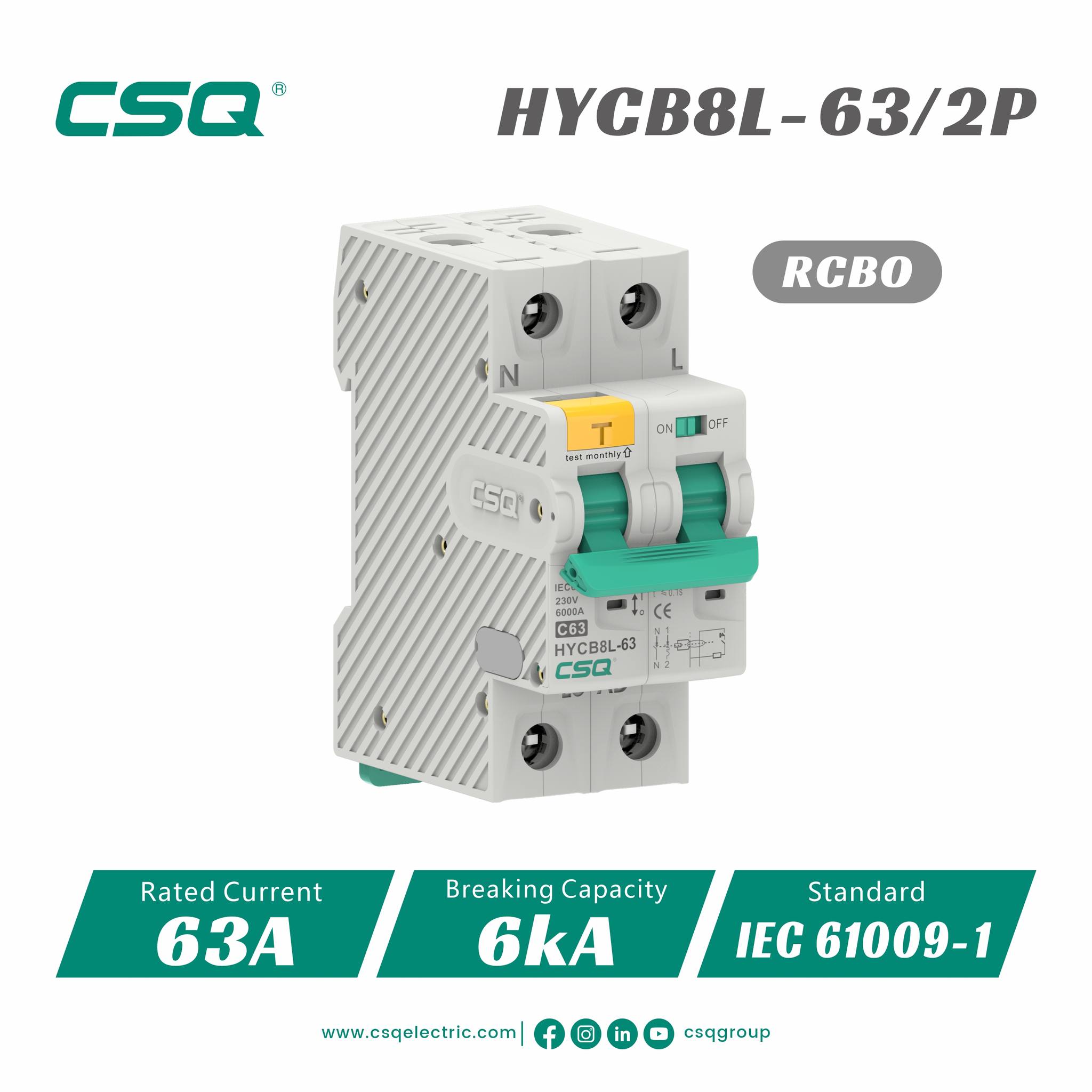 Ryan - 🔥 HYCB8L-63/2P RCBO – Smart Safety, Big Protection! ⚡ Compact ...