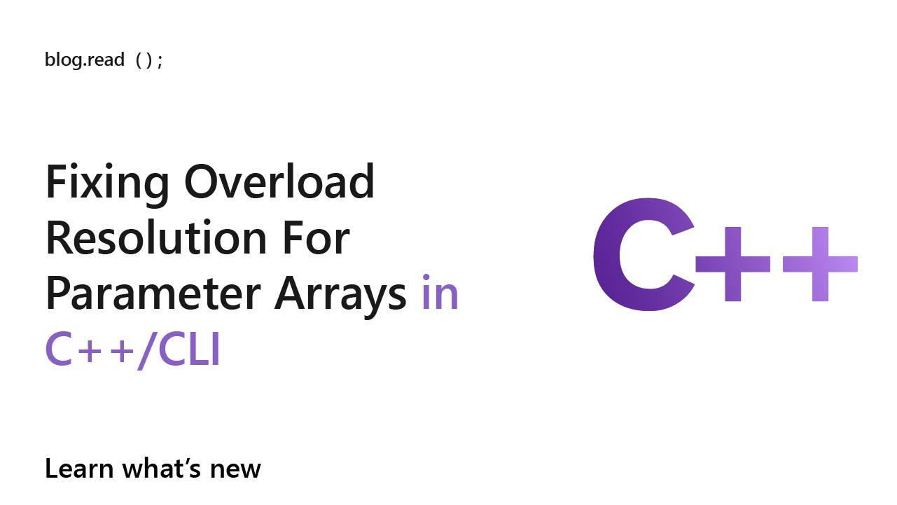 🚨 C++/CLI Devs — Overload... - Microsoft Visual Studio | Facebook