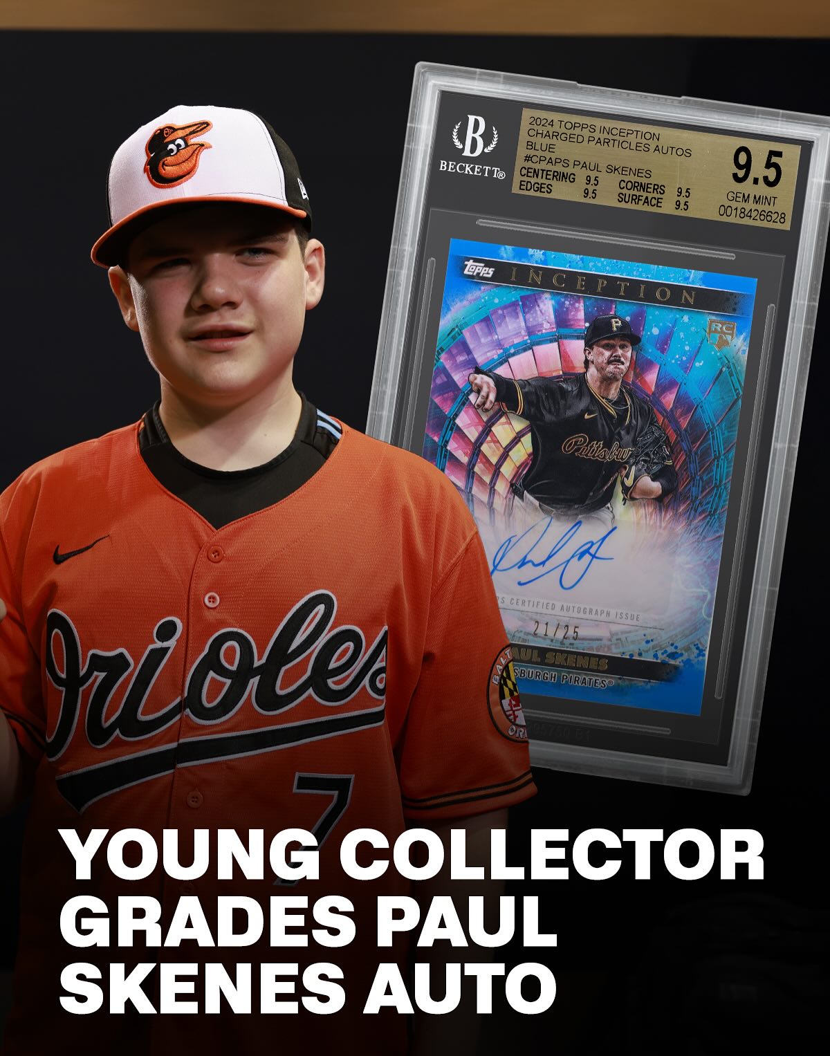 This young collector graded this 2024 Topps Inception Paul Skenes 