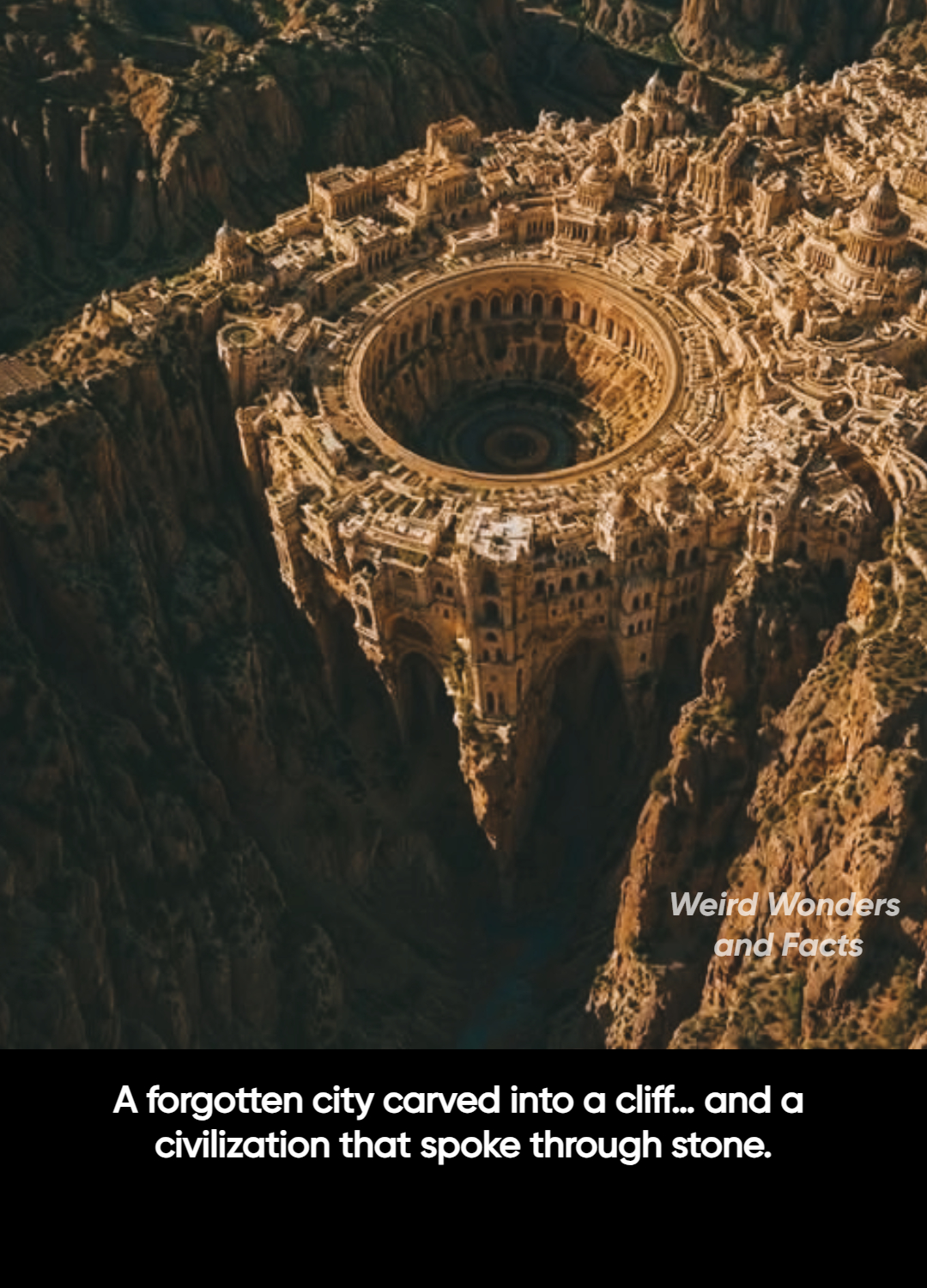 Weird - High above a winding canyon river, where only hawks dare to ...