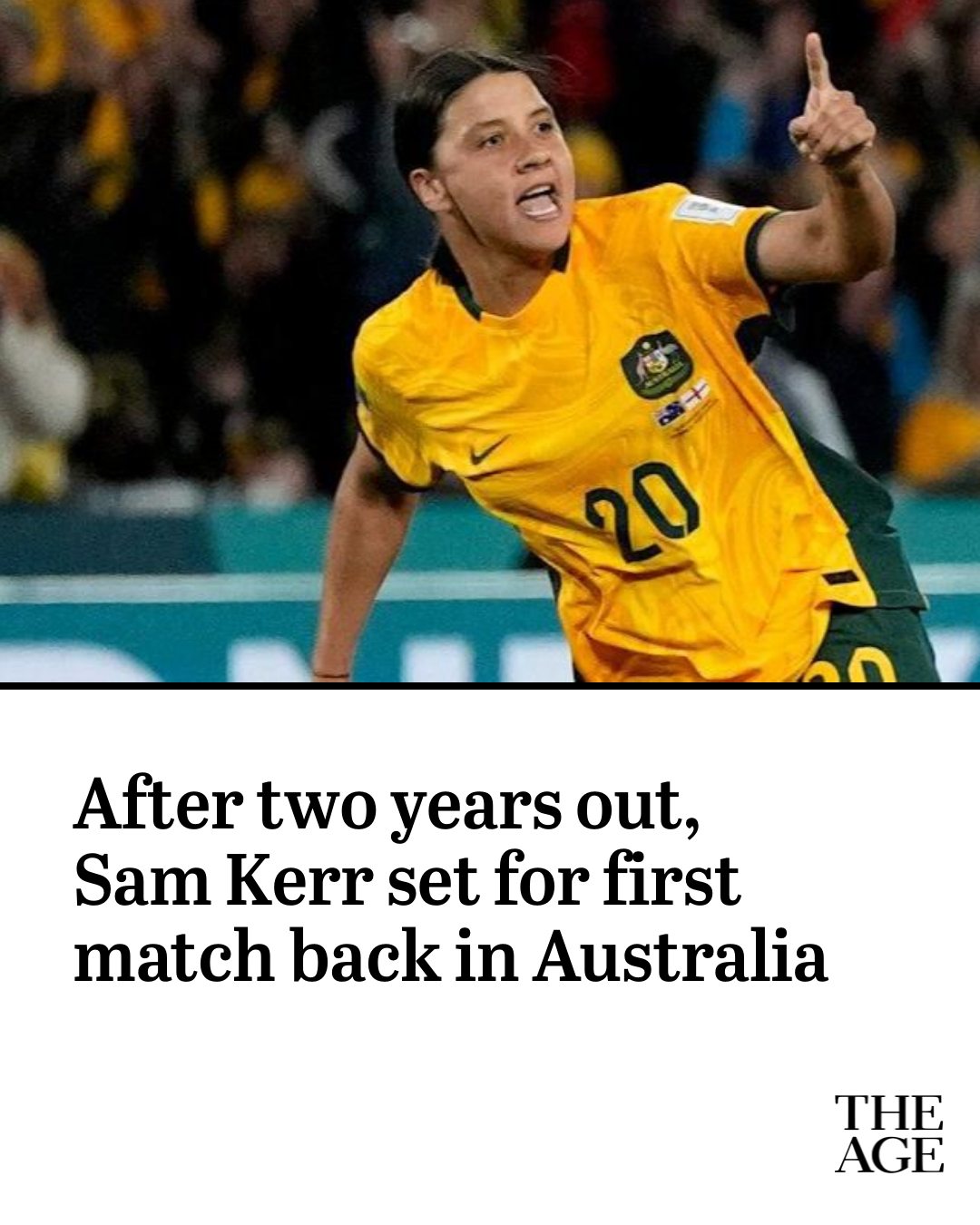 The Age - Sam Kerr should make her return to playing in... | Facebook