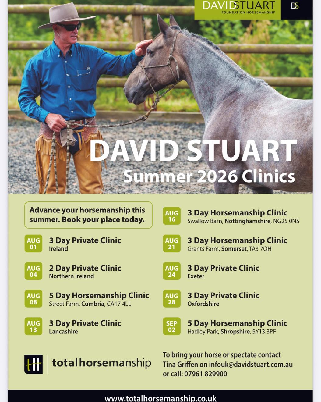 Total - 🎉 Exciting news!! 🎉 🇬🇧 🇦🇺 🐎 David Stuart Summer 2026 UK Clinic ...