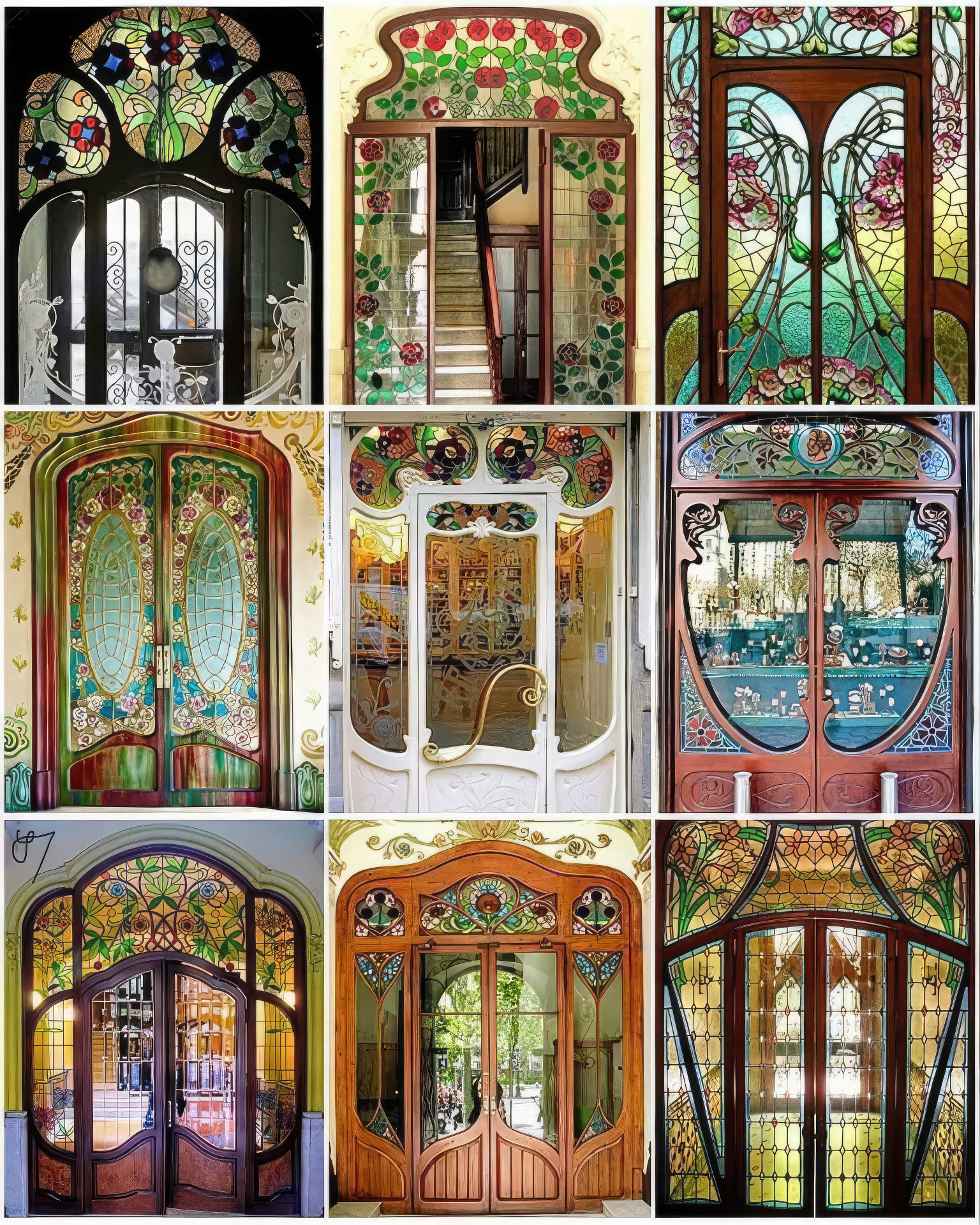 Catalan modernisme stained glass windows in Terrassa, Spain