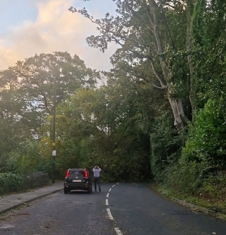 Ballynahinch - Church Road is blocked. | Facebook
