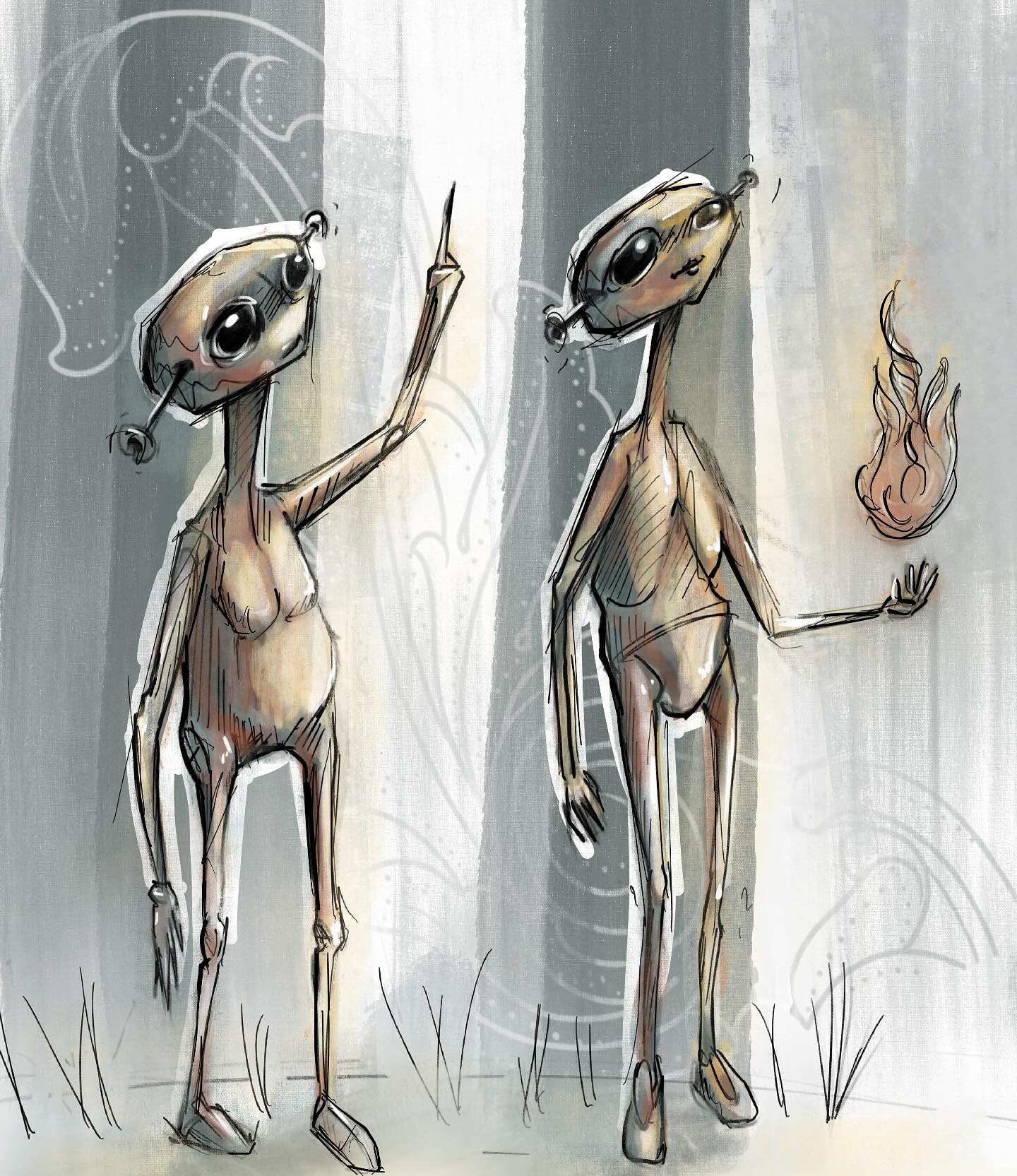 Rene - Die Aliens machen richtig Spaß zu zeichnen. Hab heute diese zwei ...