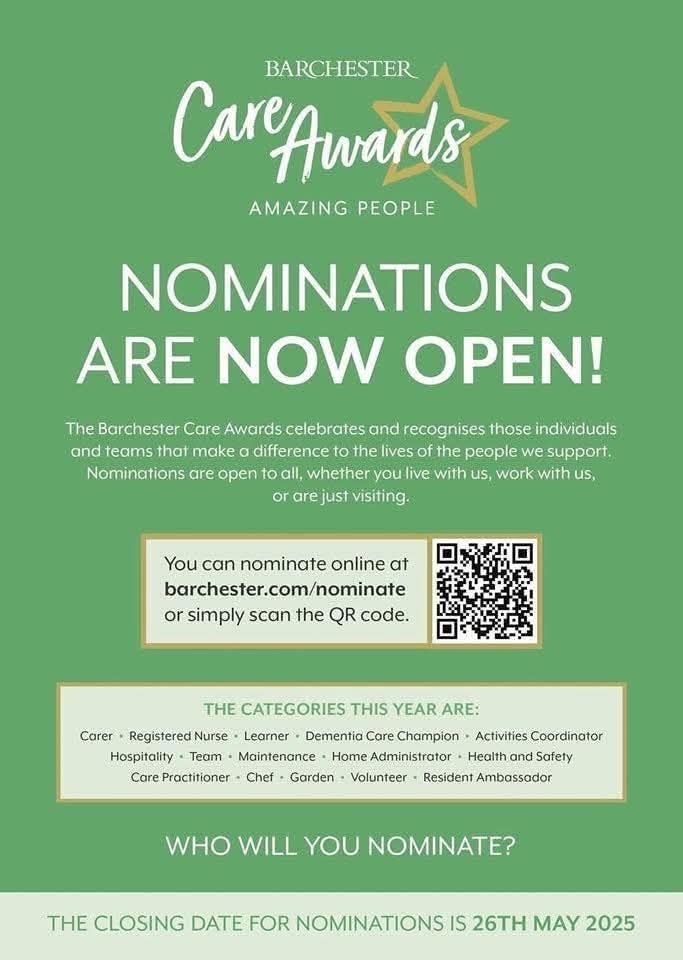 💚 THE BARCHESTER CARE AWARDS 💚 🌟 NOMINATIONS ARE NOW OPEN 🌟 The ...