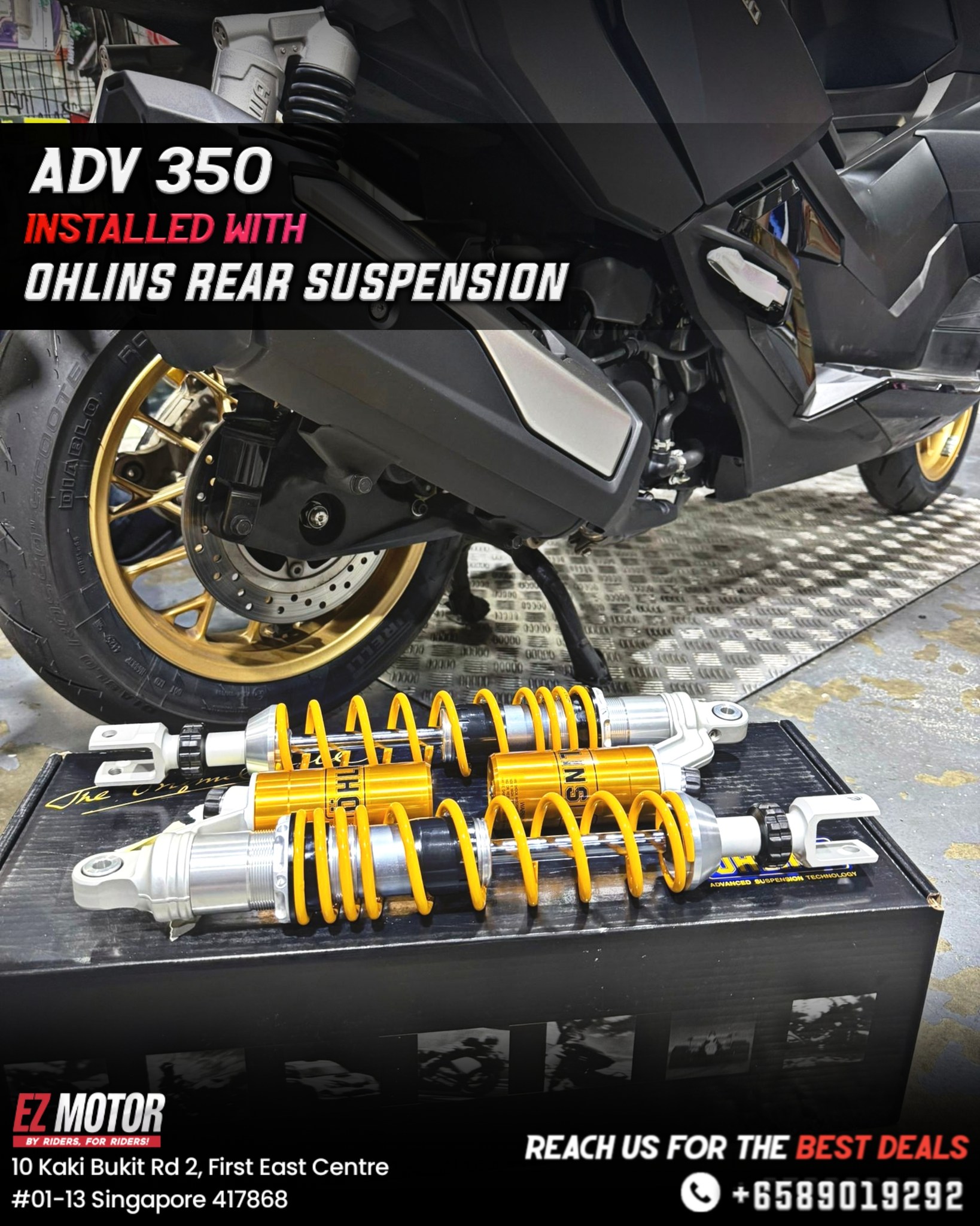 Honda ADV 350 Ohlins Rear Suspension Upgrade | Premium Suspension
