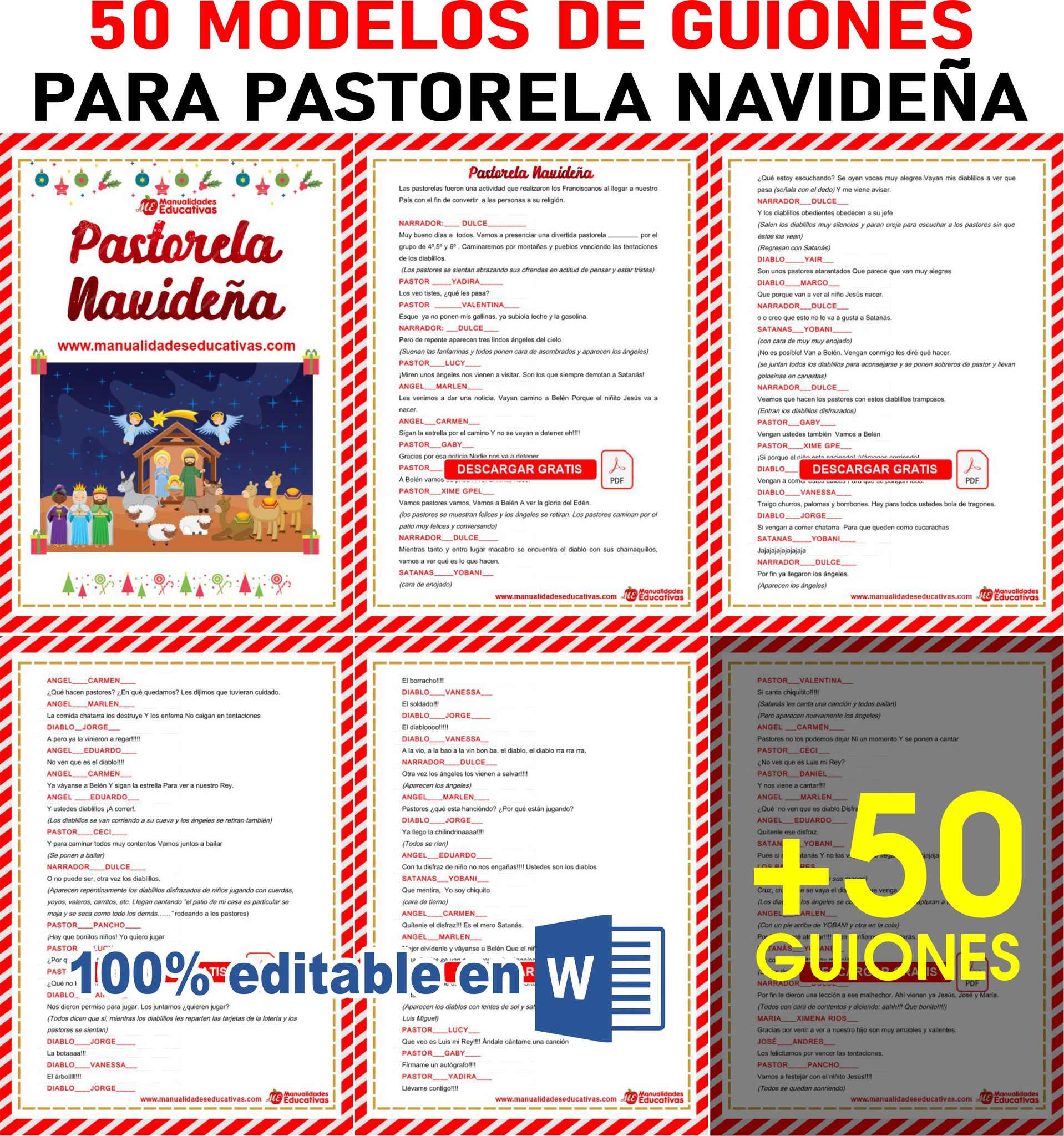 Material - 50 GUIONES para PASTORELA NAVIDEÑA. ⭕️100% EDITABLES EN WORD ...