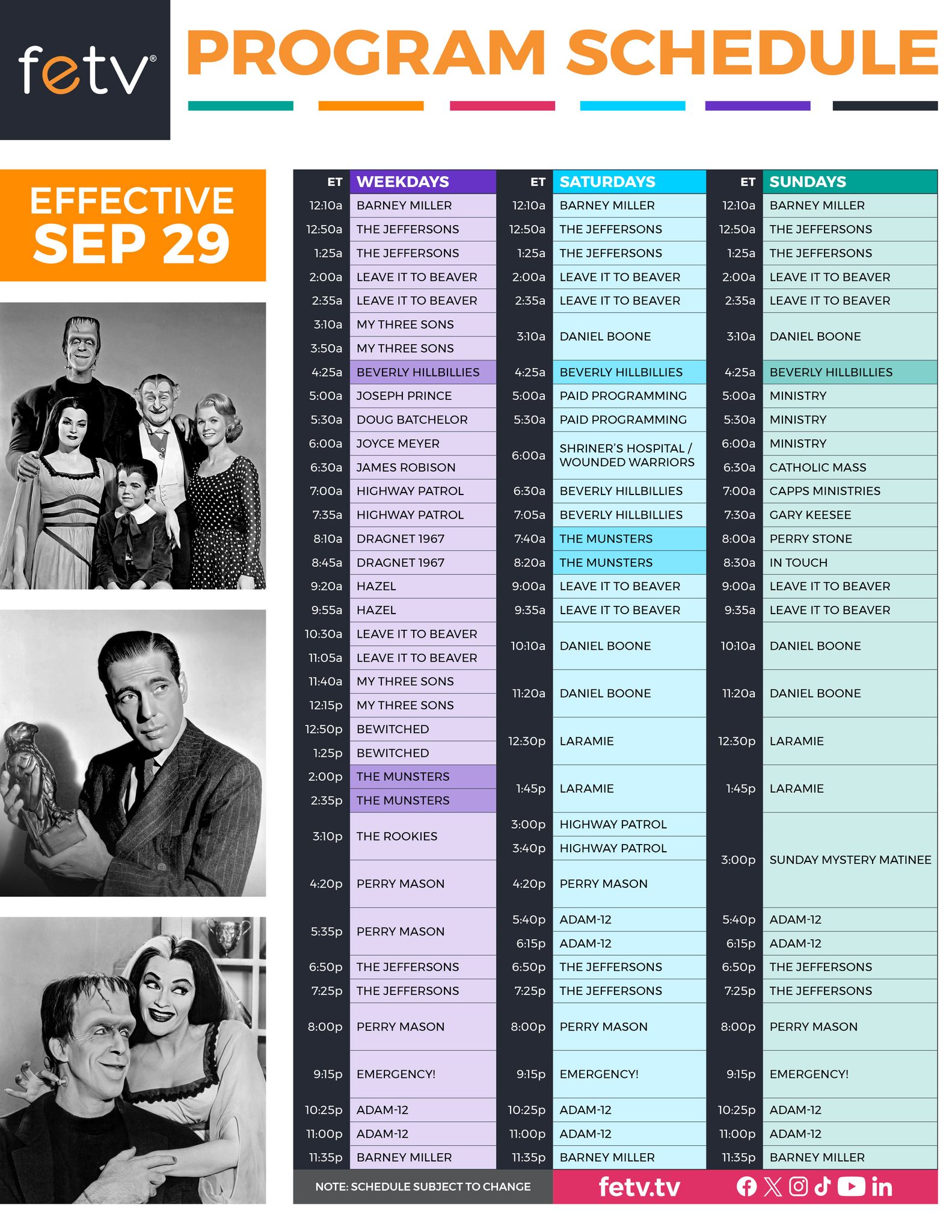 FETV - The Munsters are coming to FETV Sept. 29th! 📺 | Facebook