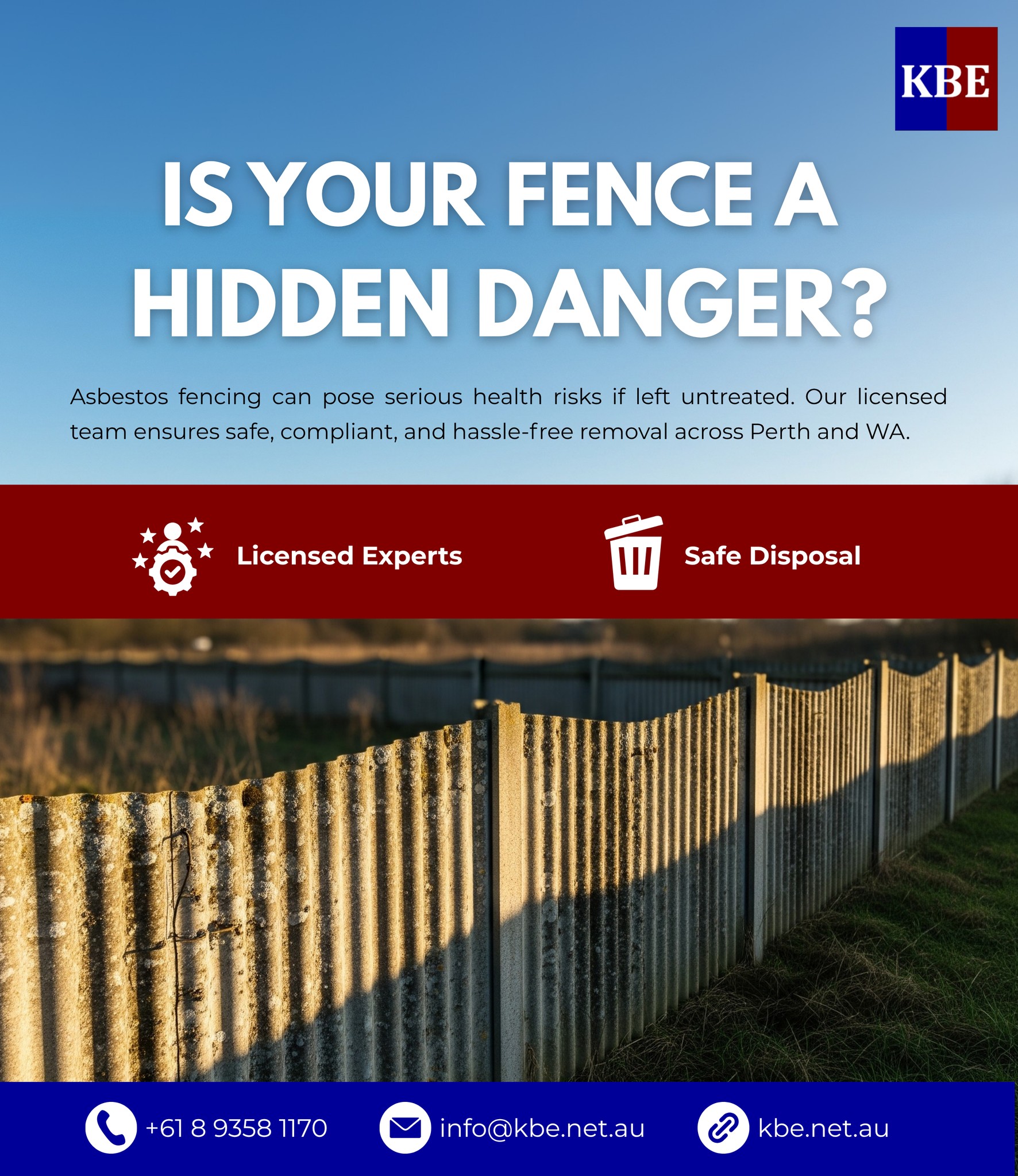 🚧 IS YOUR FENCE A HIDDEN DANGER? 🚧... - KBE Asbestos Removal | Facebook