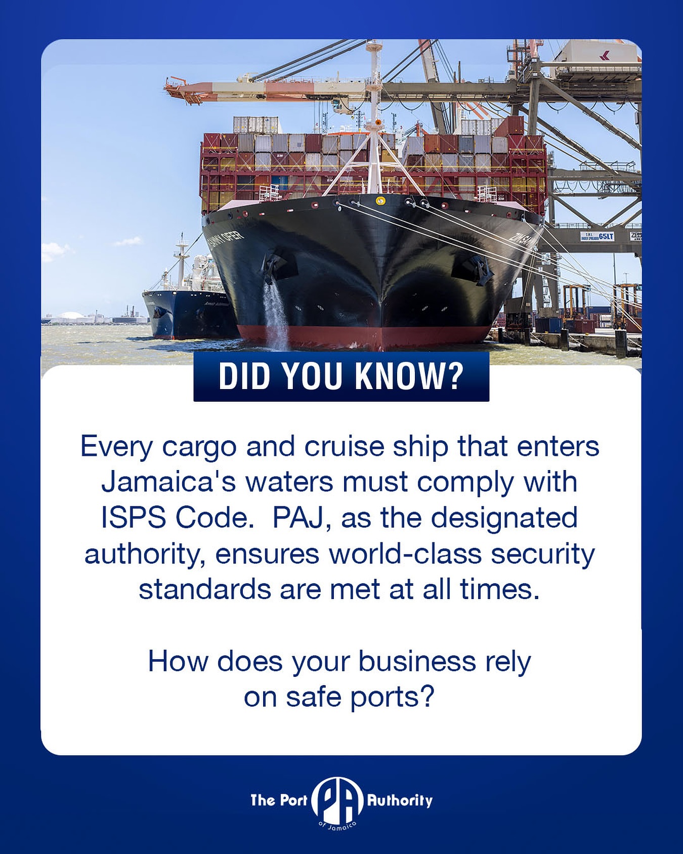 Keeping Jamaica’s ports... - The Port Authority of Jamaica | Facebook