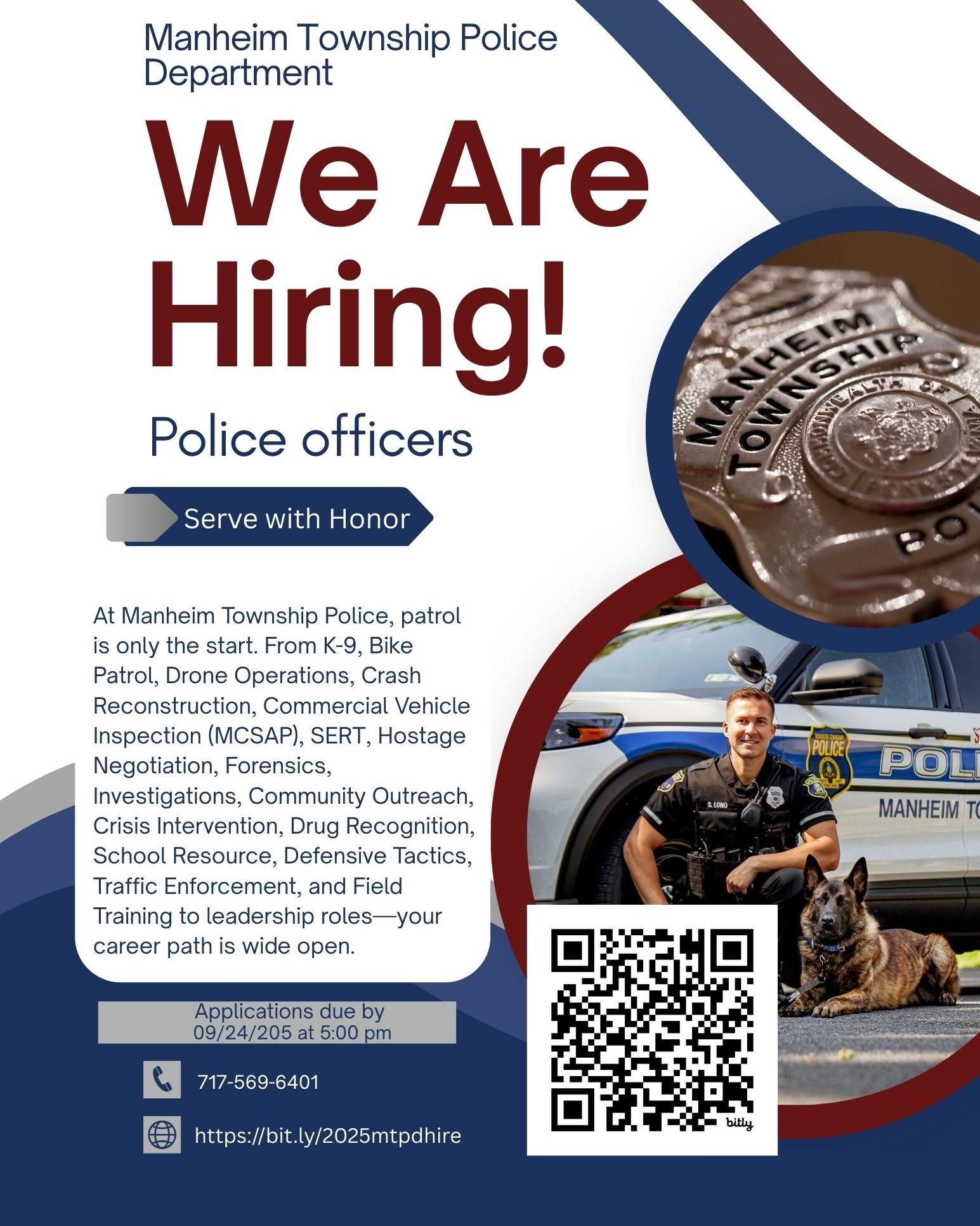 Manheim - 📢 Now Accepting Applications – Police Officer Test 📢 Manheim ...