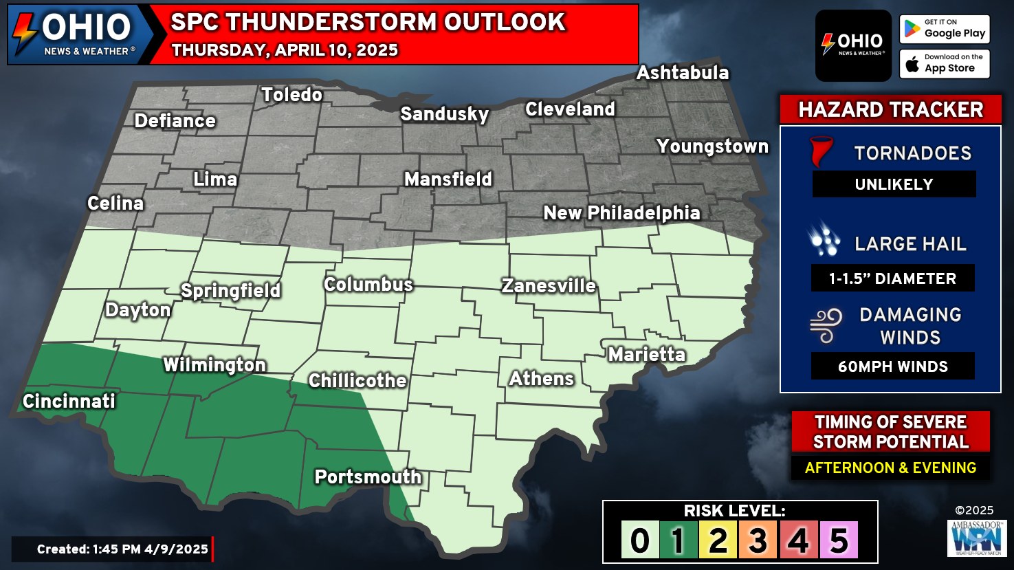 Ohio News and Weather - THURSDAY: A low-end risk of isolated severe ...