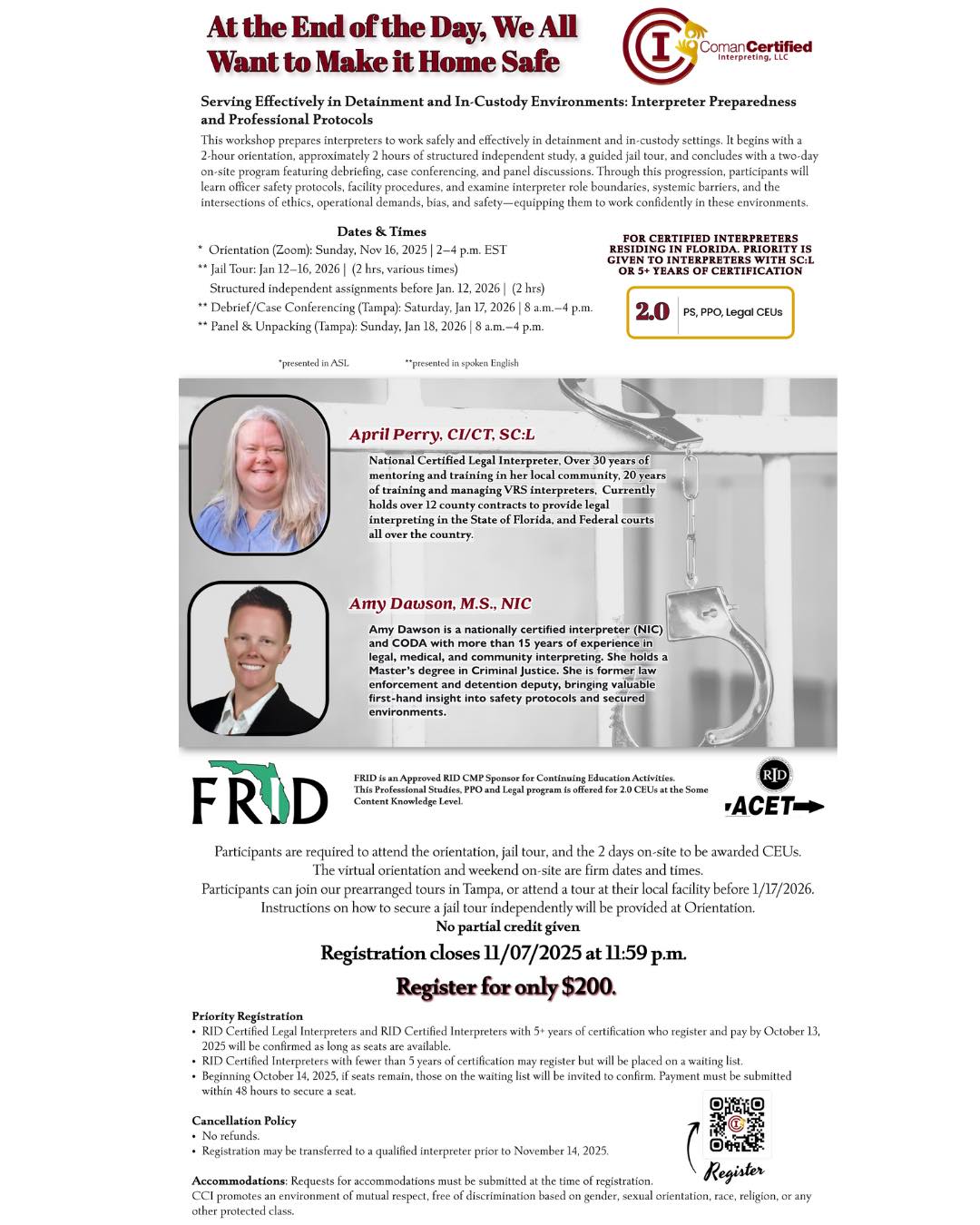 Florida - 🚨 NEW WORKSHOP 🚨 Interpreters — ready to work safely in jails ...