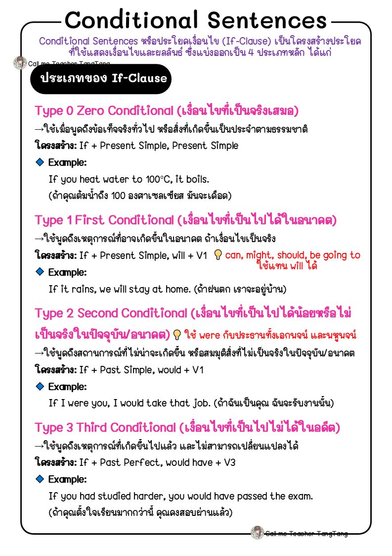 📚 มาเข้าใจ Conditional... - Call me Teacher TangTang | Facebook