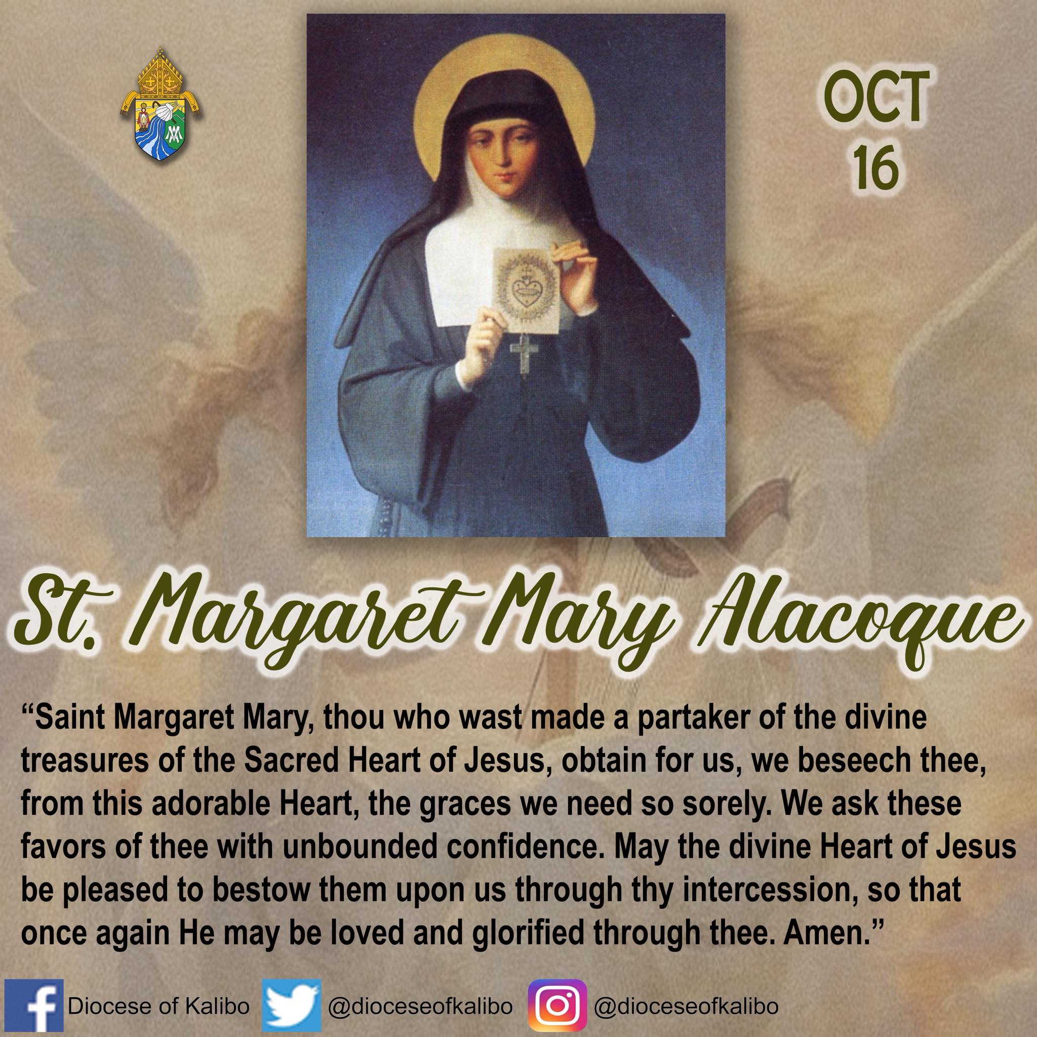 Diocese - SAINT OF THE DAY October 16 | St. Margaret Mary Alacoque ...