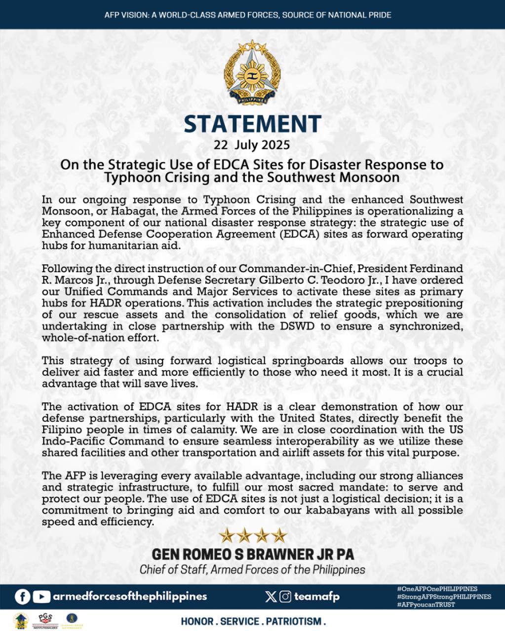 News5 - EDCA SITES, GAGAMITIN SA DISASTER RESPONSE Gagamitin ng Armed ...