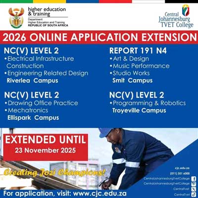 Careers - Central Johannesburg TVET College Open For Applications If ...