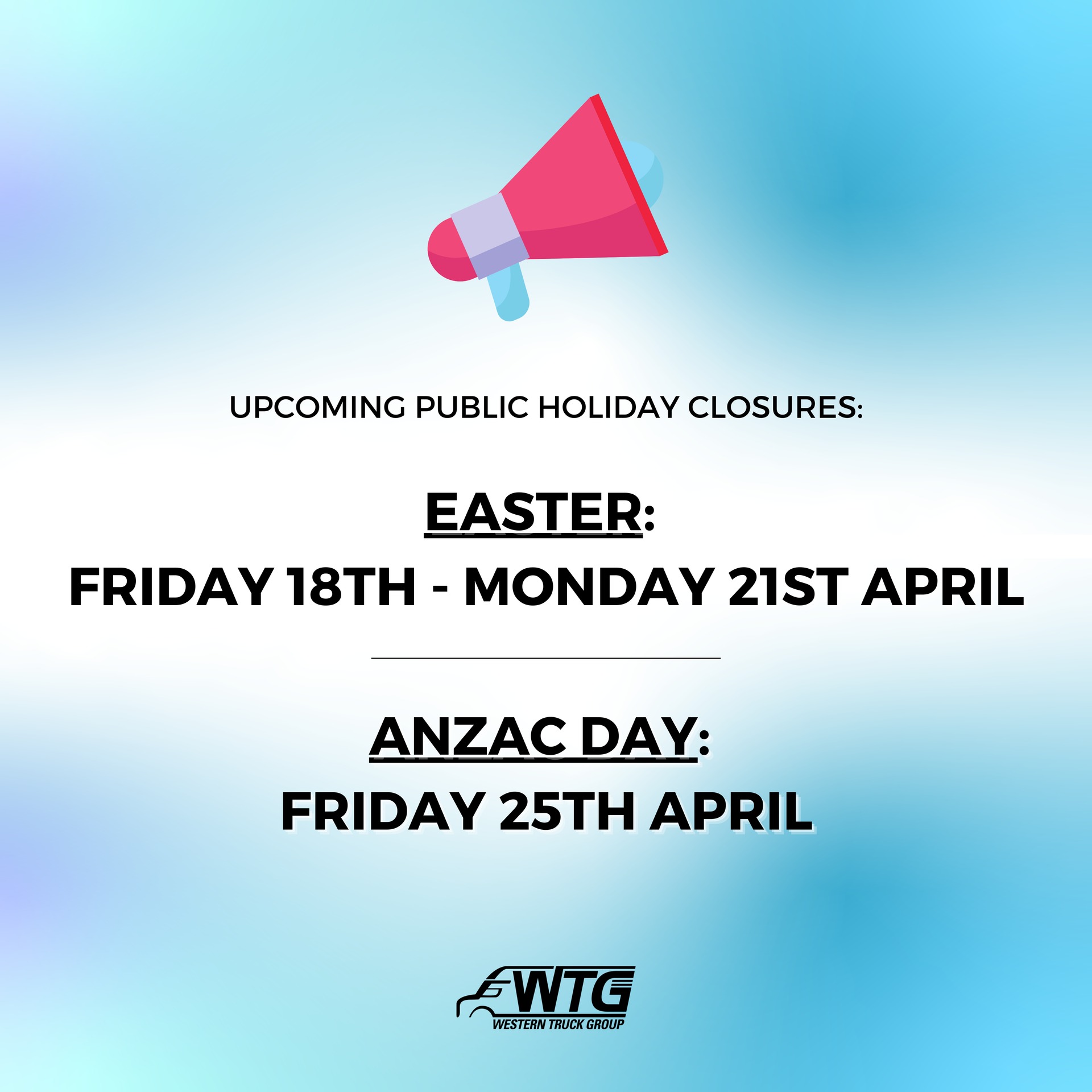 Western - Please note all WTG dealerships will be closed for the ...