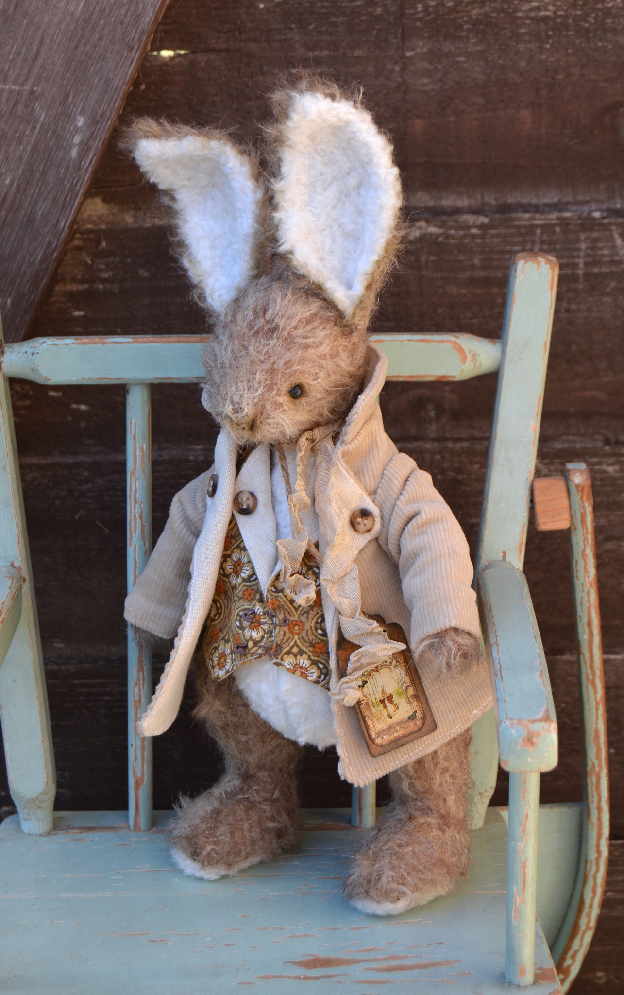 I have just completed a little Mohair/ viscose rabbit. He is 9.5