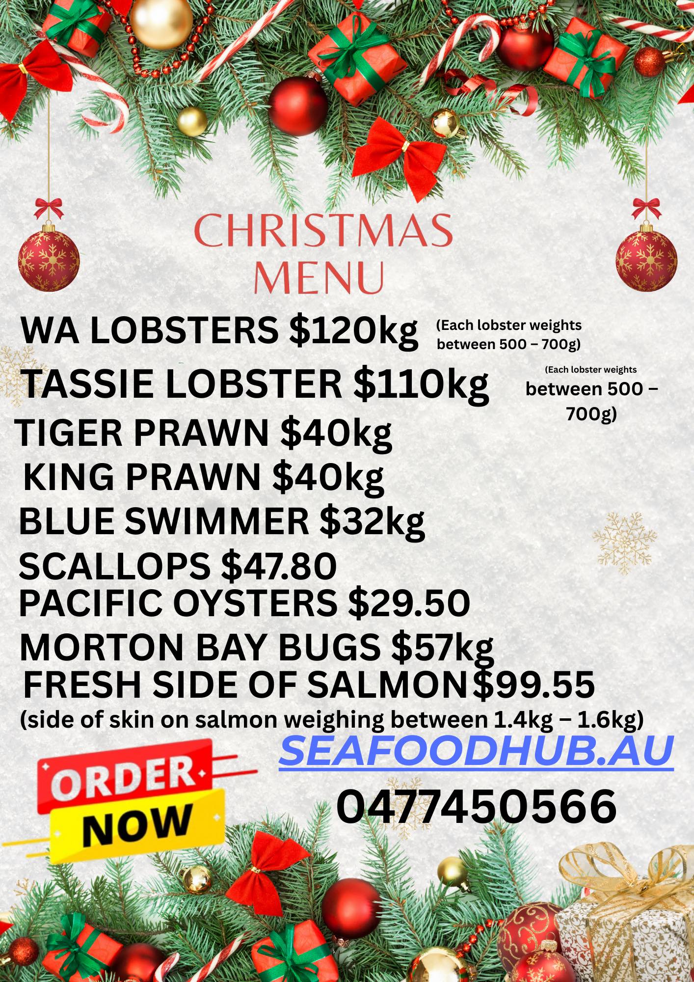 GV - 🎄 CHRISTMAS SEAFOOD ORDERS ARE NOW OPEN! 🎄 🦞🦐🐟 Fresh, premium ...